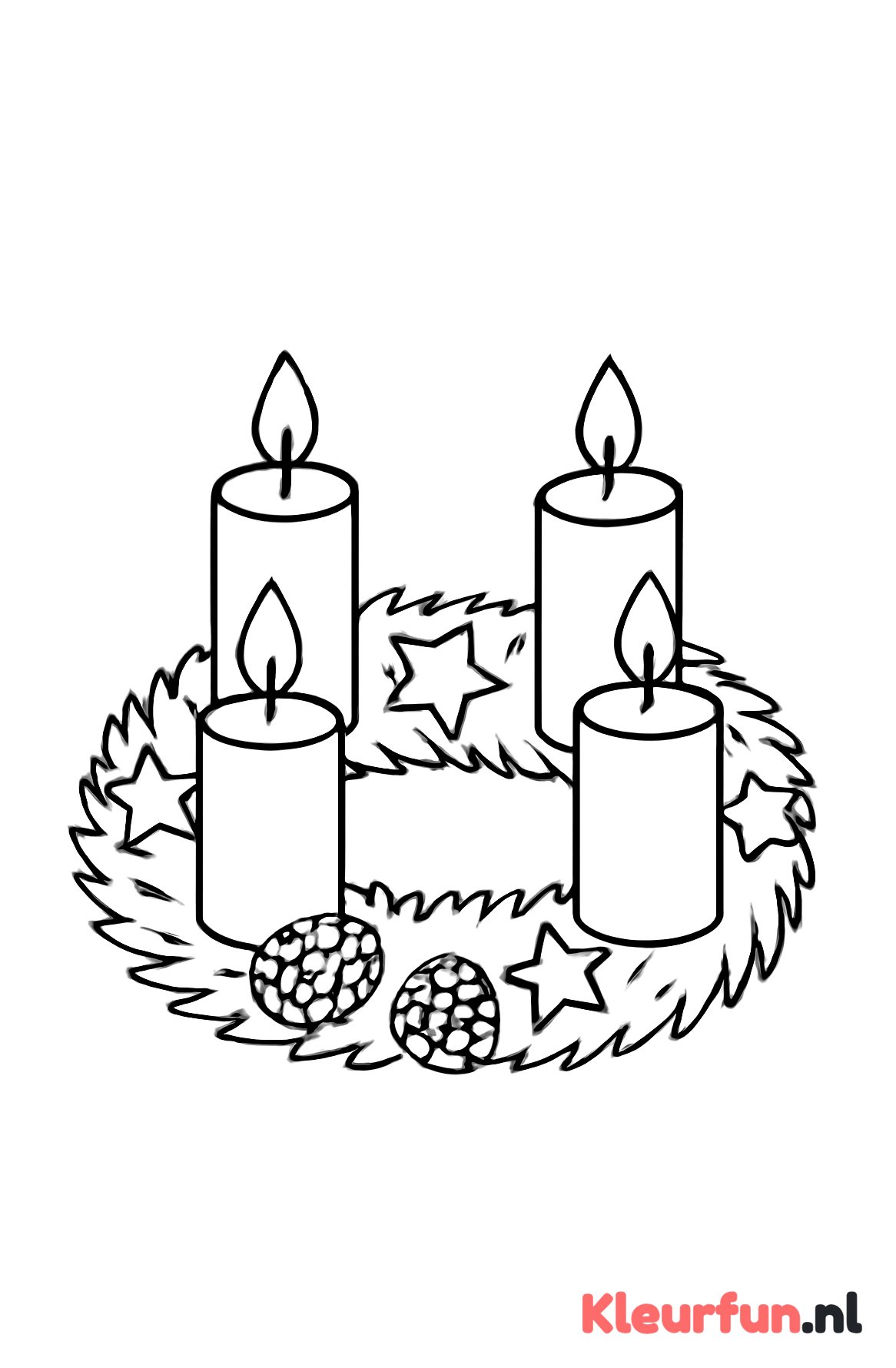 Adventskrans met vier kaarsen
