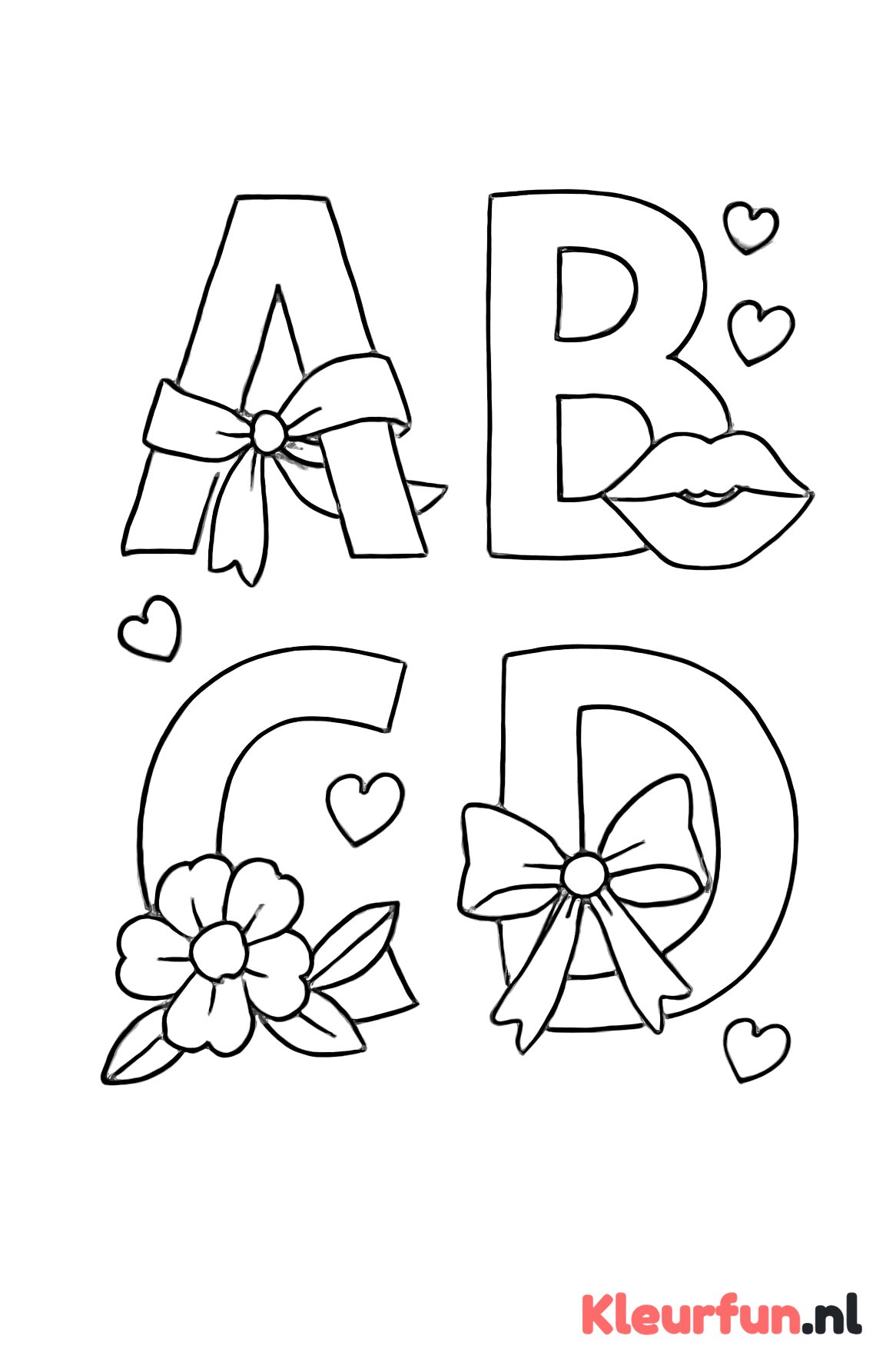 Valentijn alfabet letters