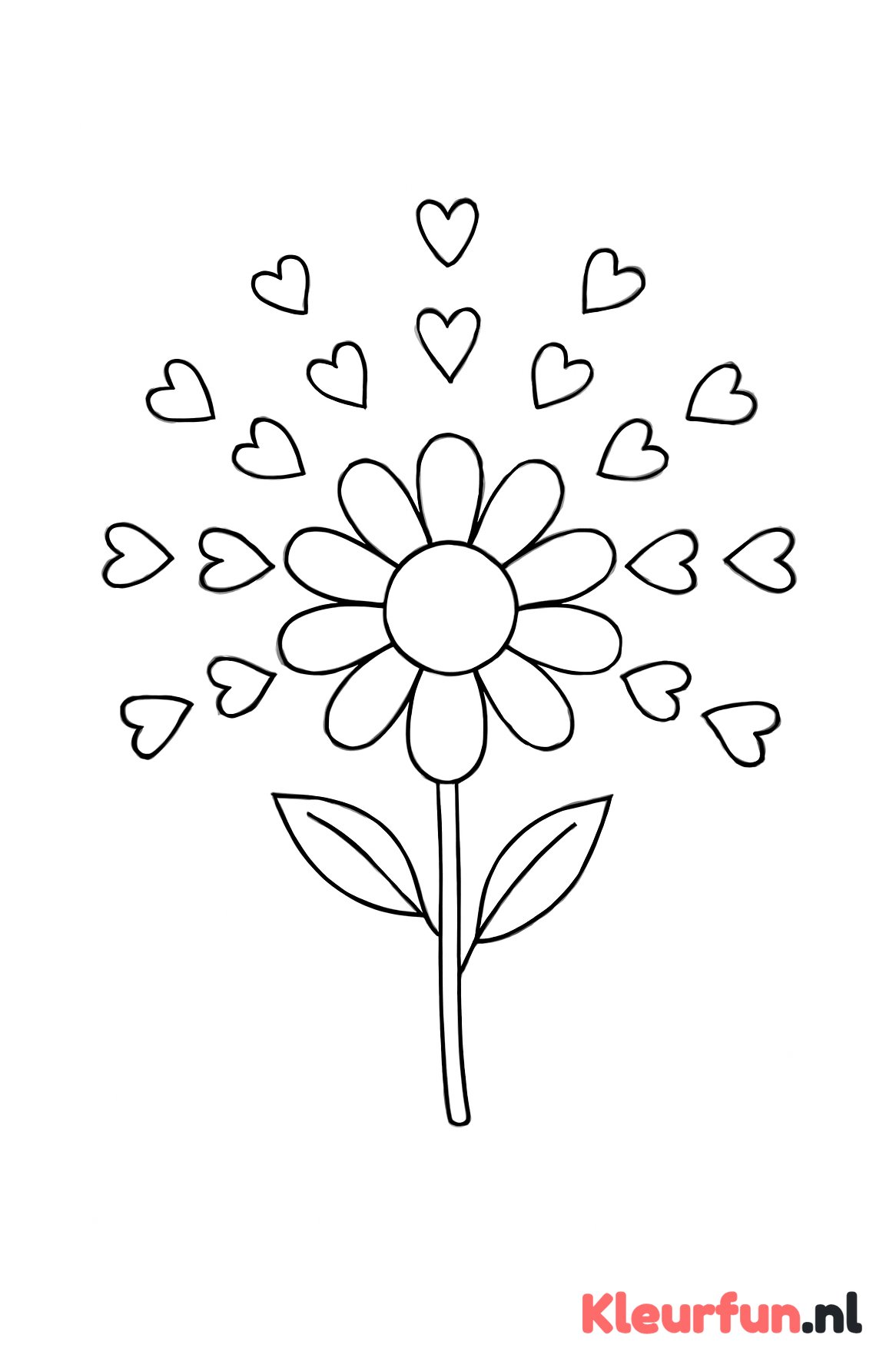 Bloem met hartjes als bloemblaadjes