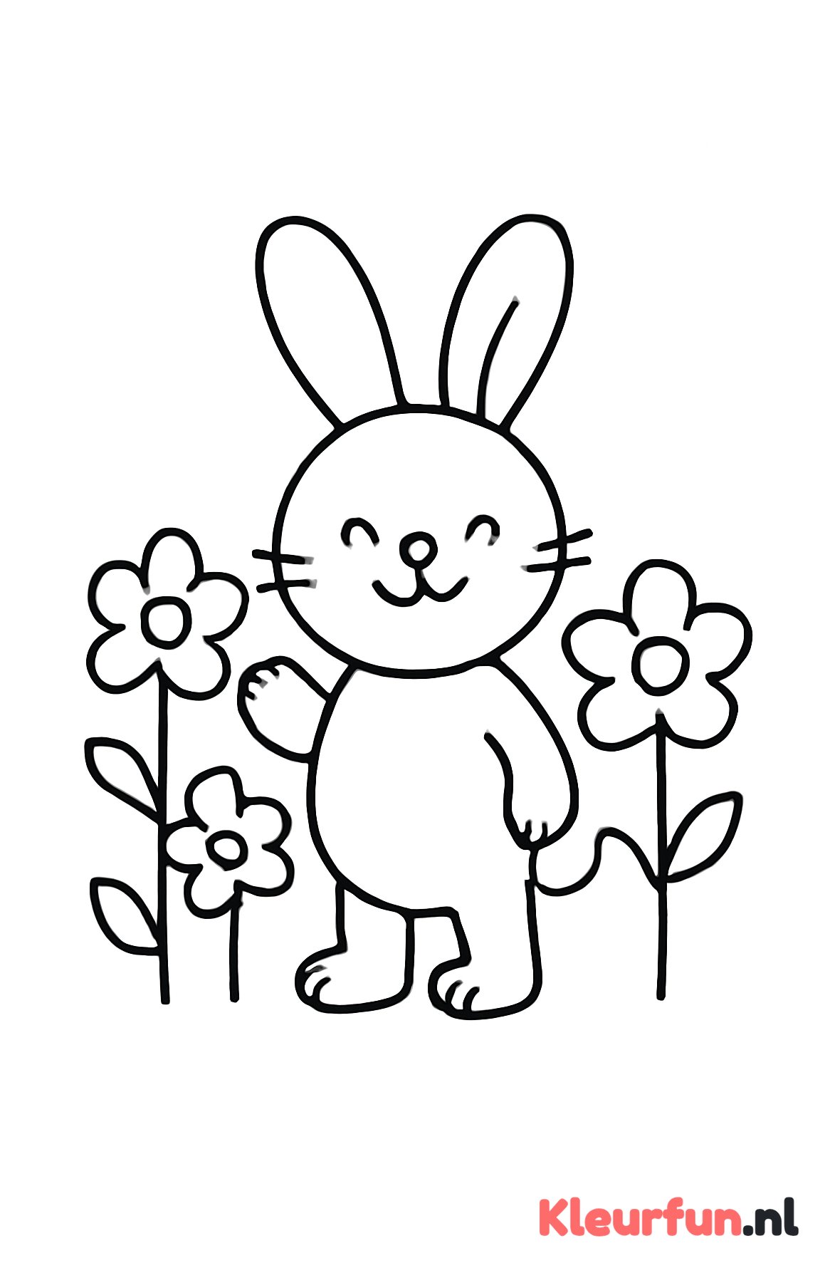 Bloemen en paashaas