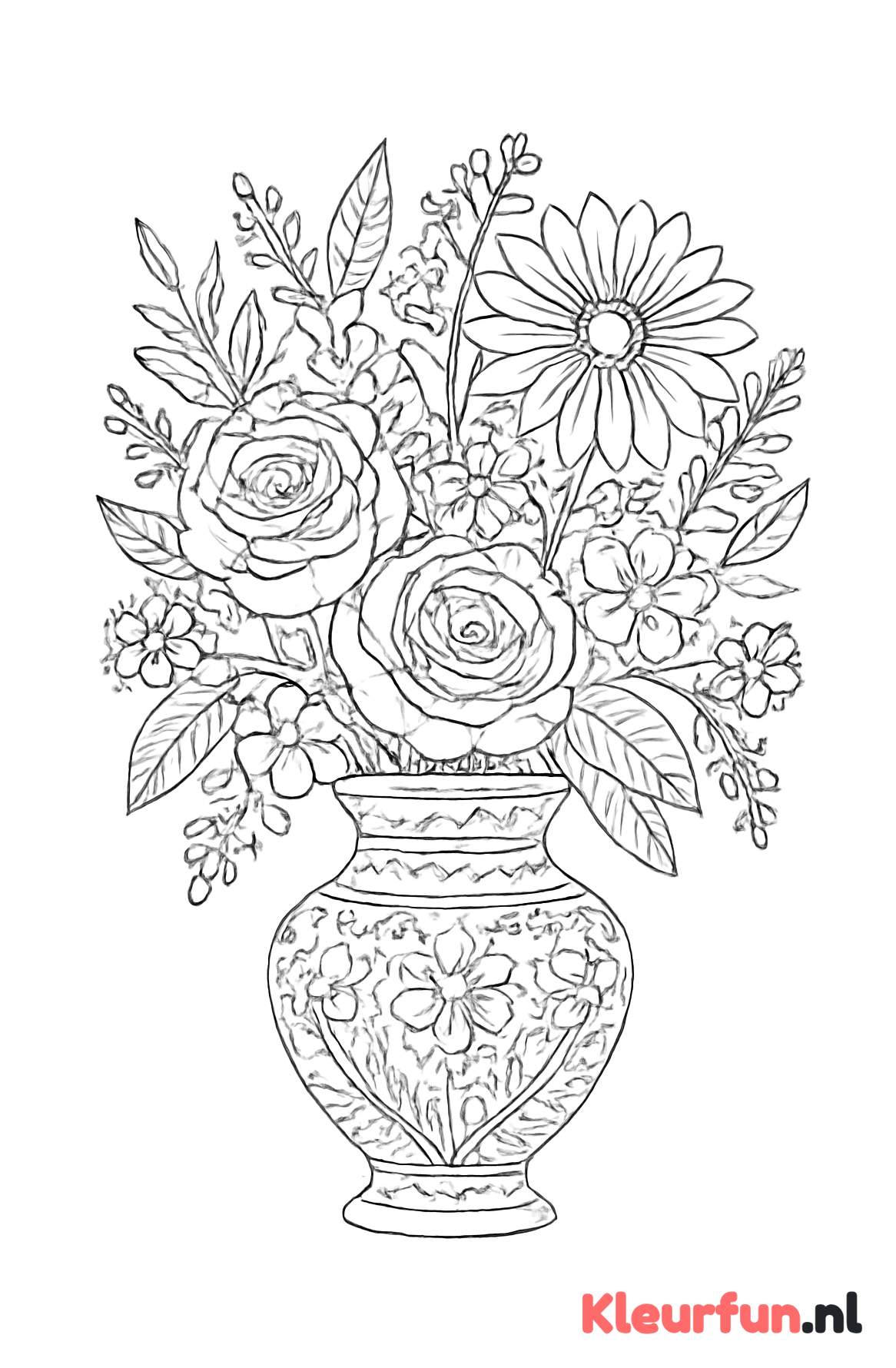 Elegante vaas met bloemen