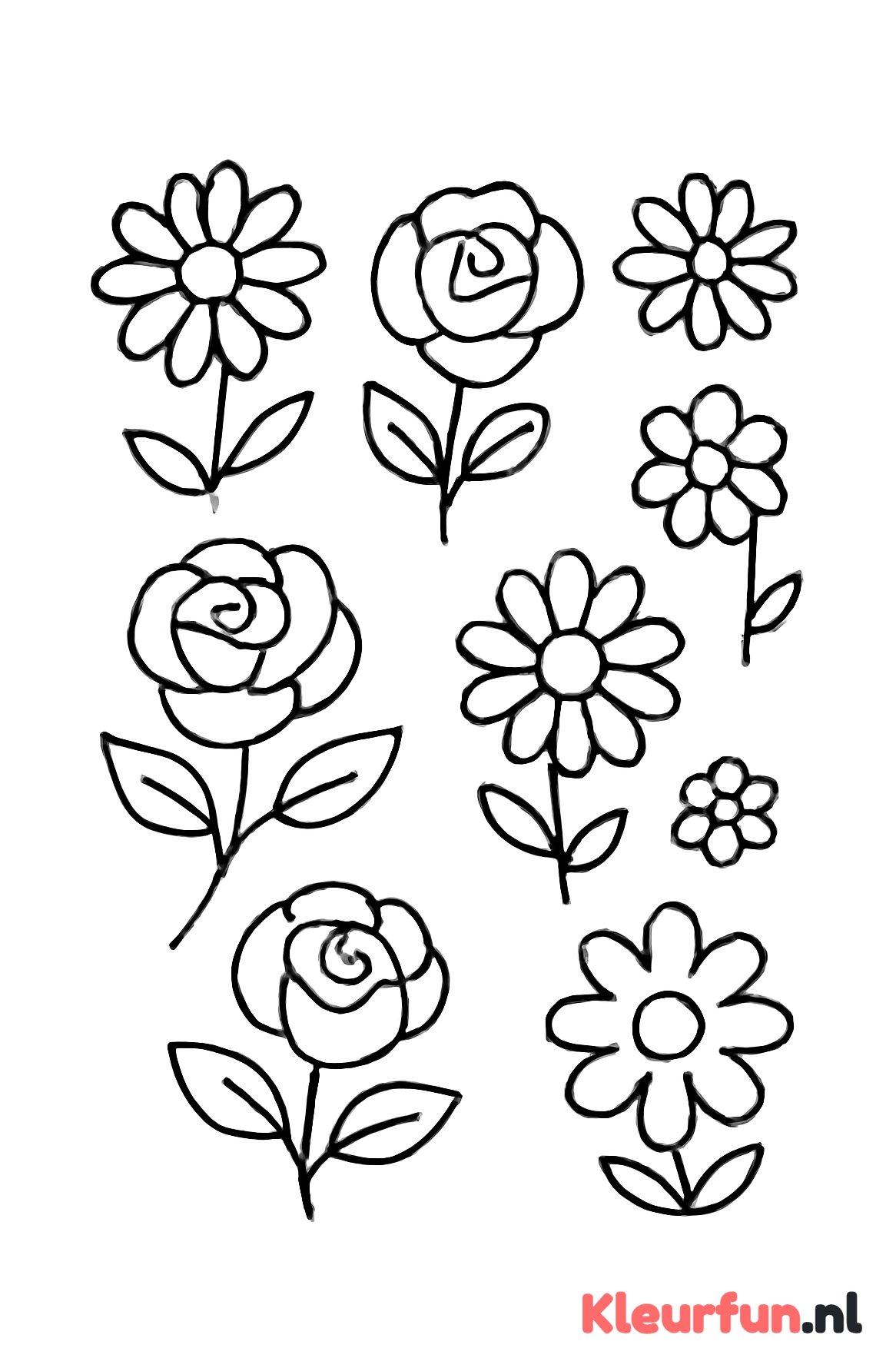 Bloemen verspreid over de pagina