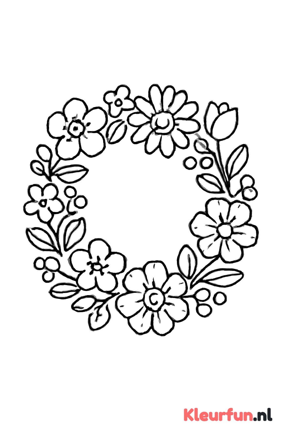 Bloemenkrans met uitgesproken bloemen