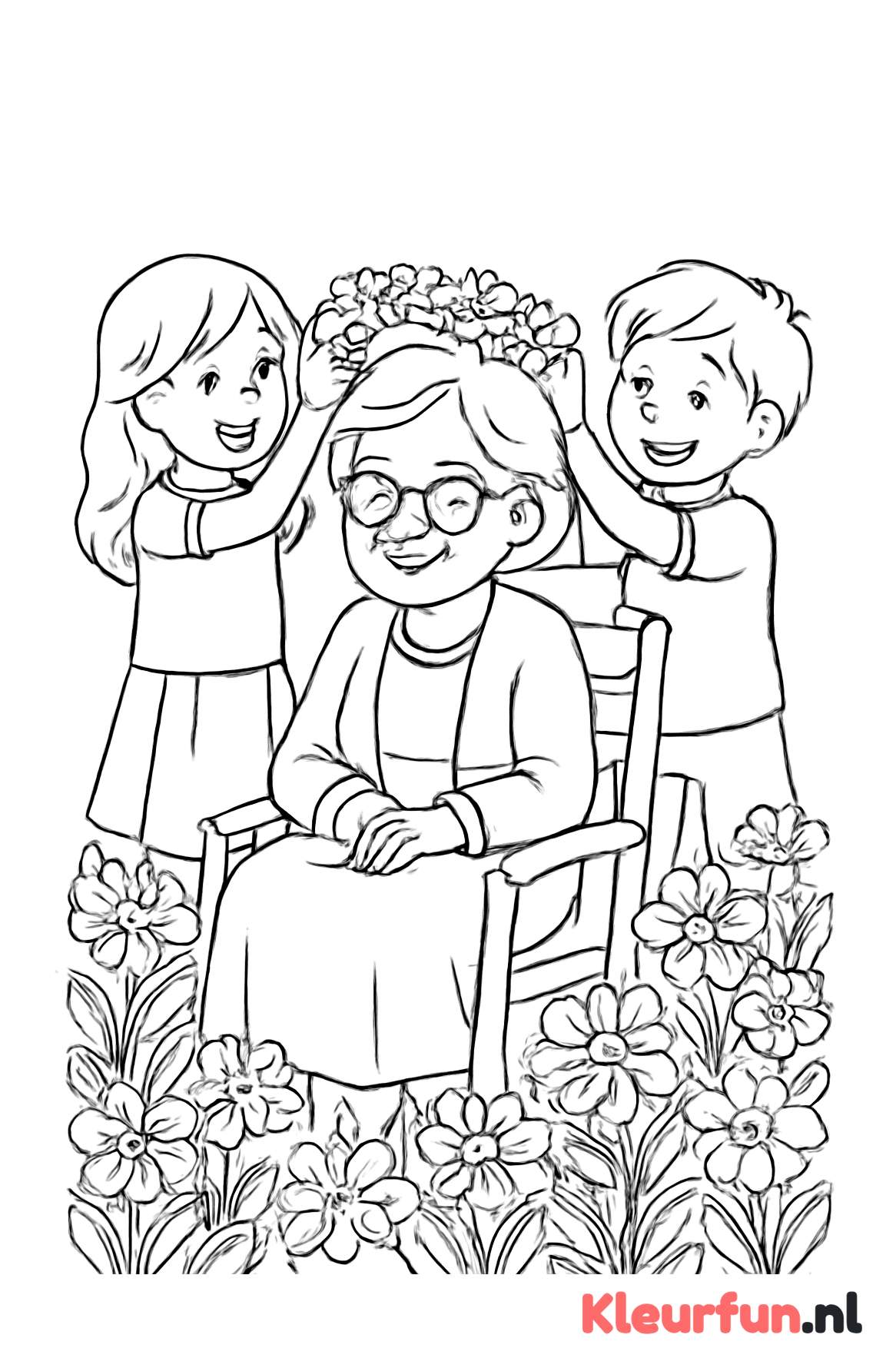 Bloemenkrans voor oma op moederdag