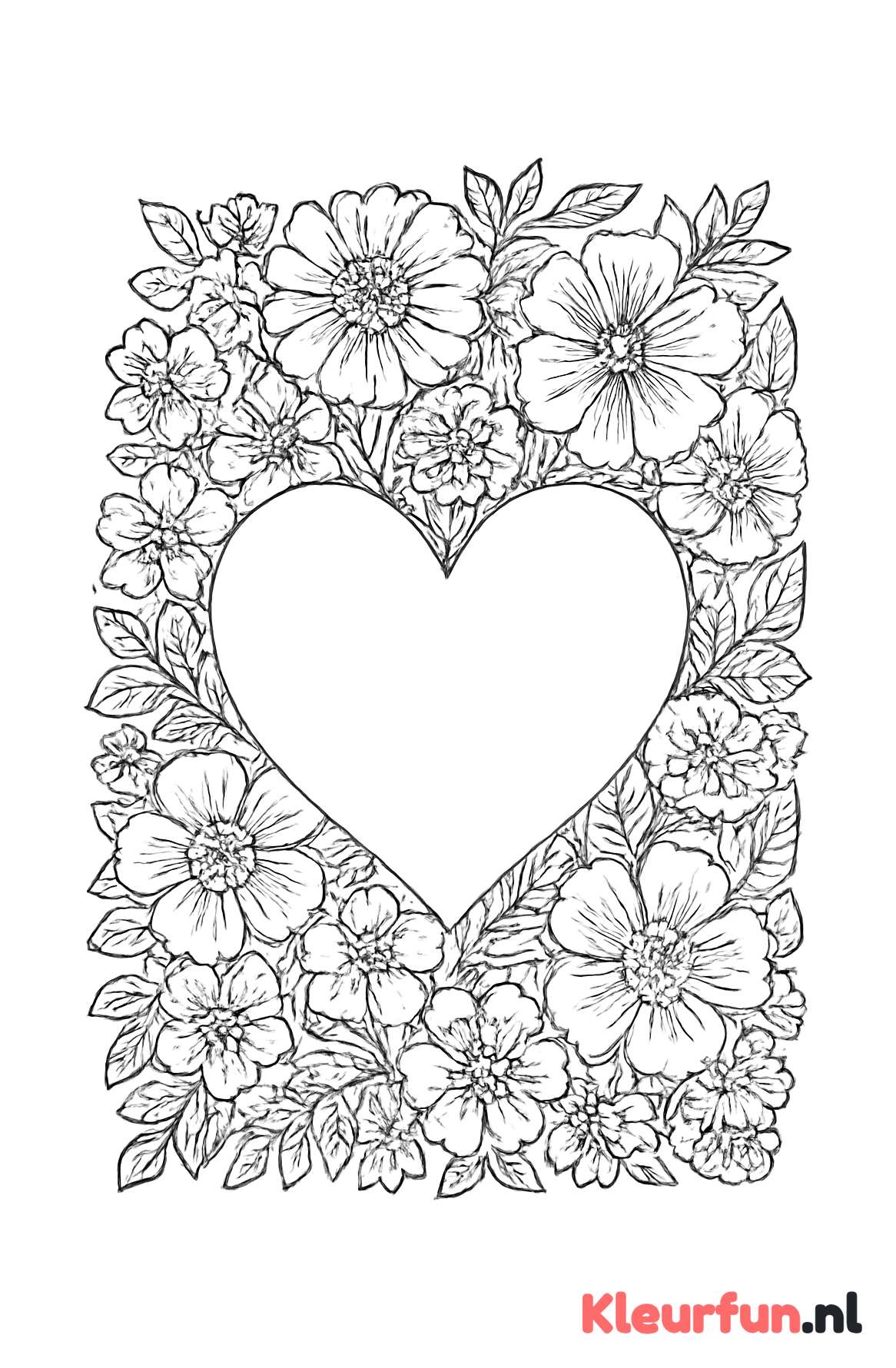Bloemrijk Frame met Hartvorm