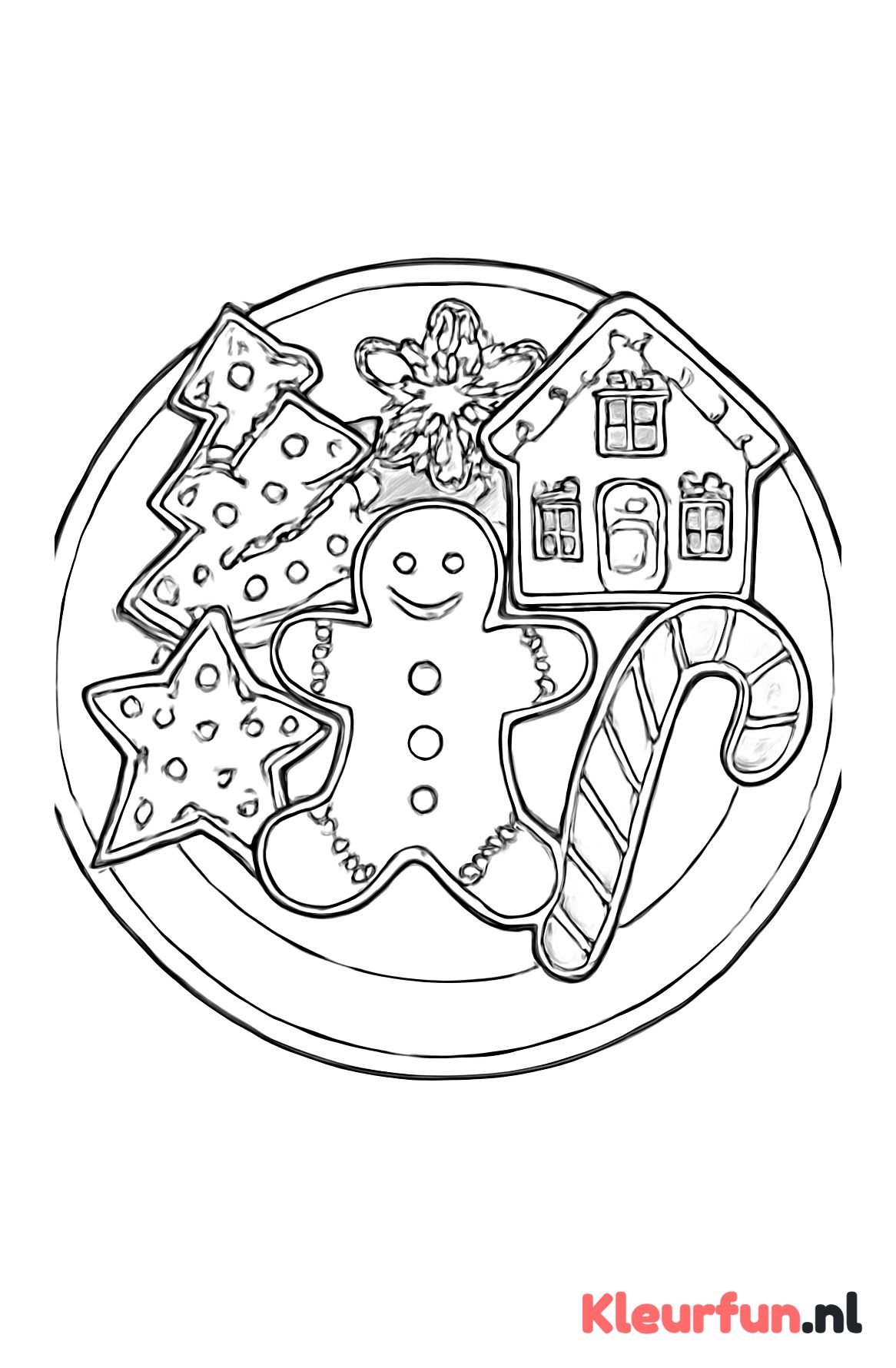 Bord met versierde kerstkoekjes