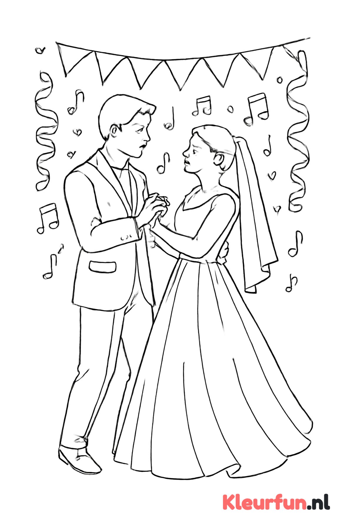 Bruidspaar dat danst