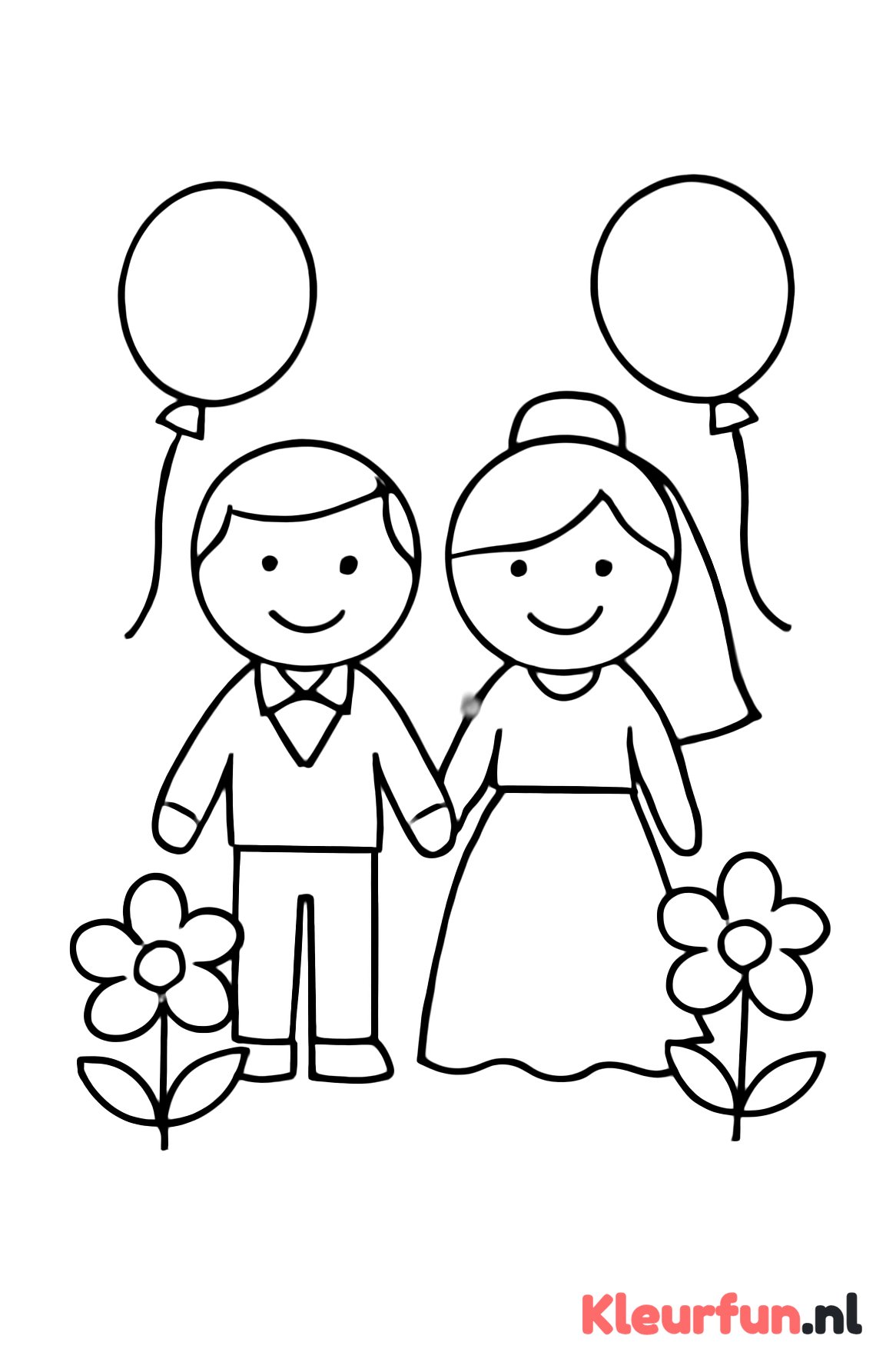 Bruidspaar met Ballonnen