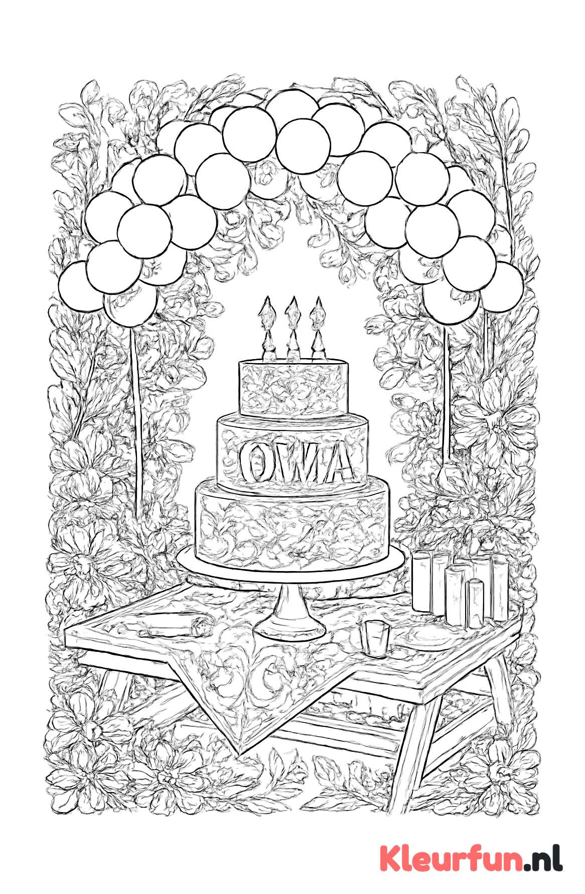 Buitenverjaardagsfeest voor oma
