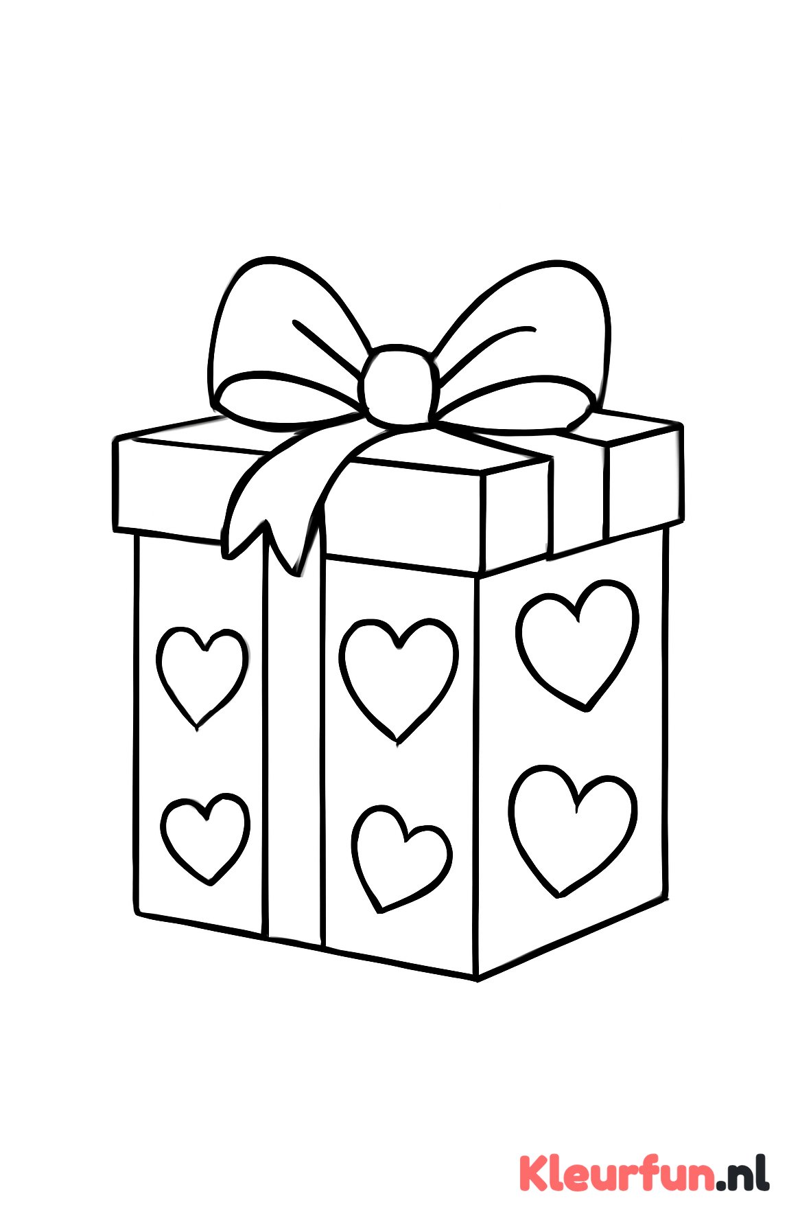 Cadeaubox met Valentijn harten