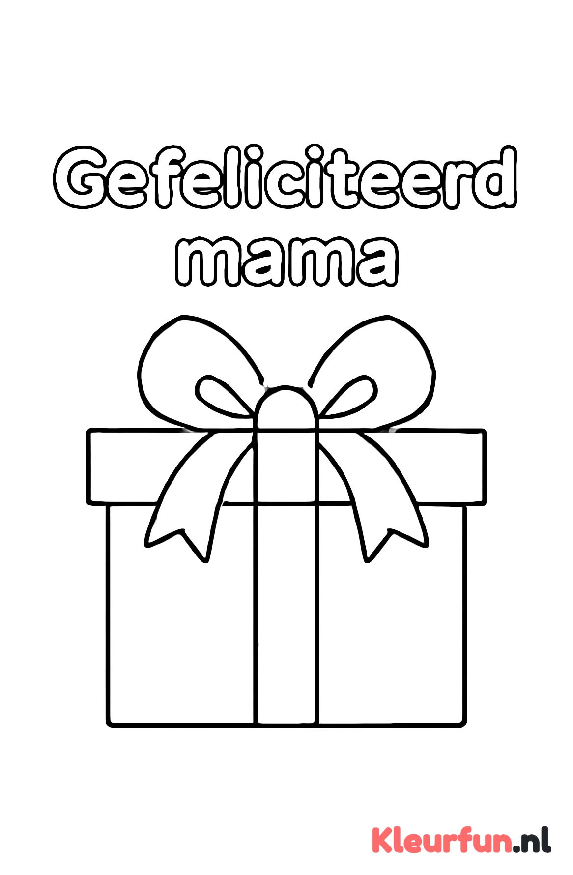 Cadeaudoos met Gefeliciteerd mama tekst