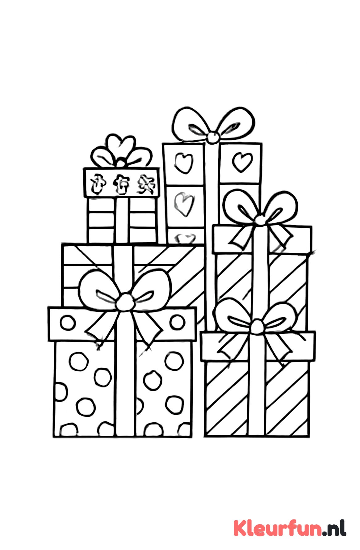Stapels kleurrijke cadeautjes