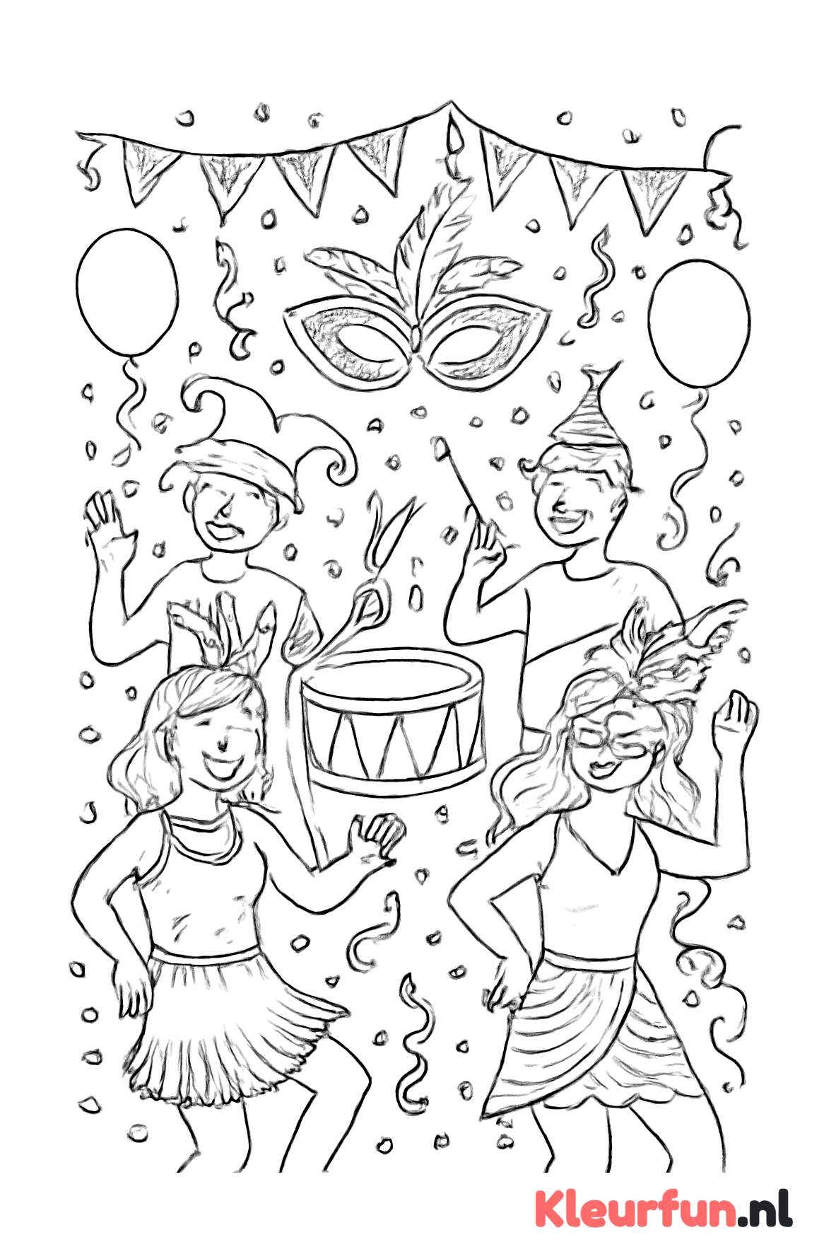 Carnaval dansende mensen en feest