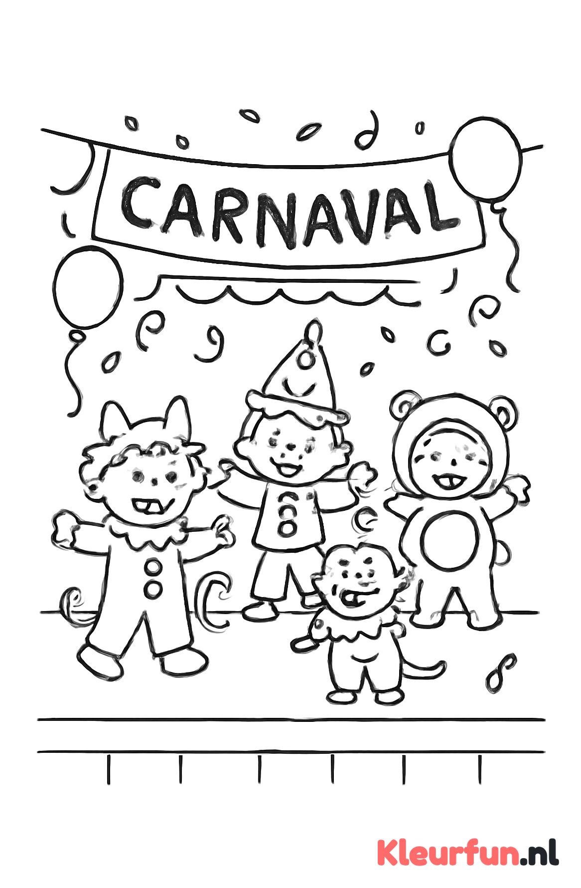 Carnaval met verklede kinderen