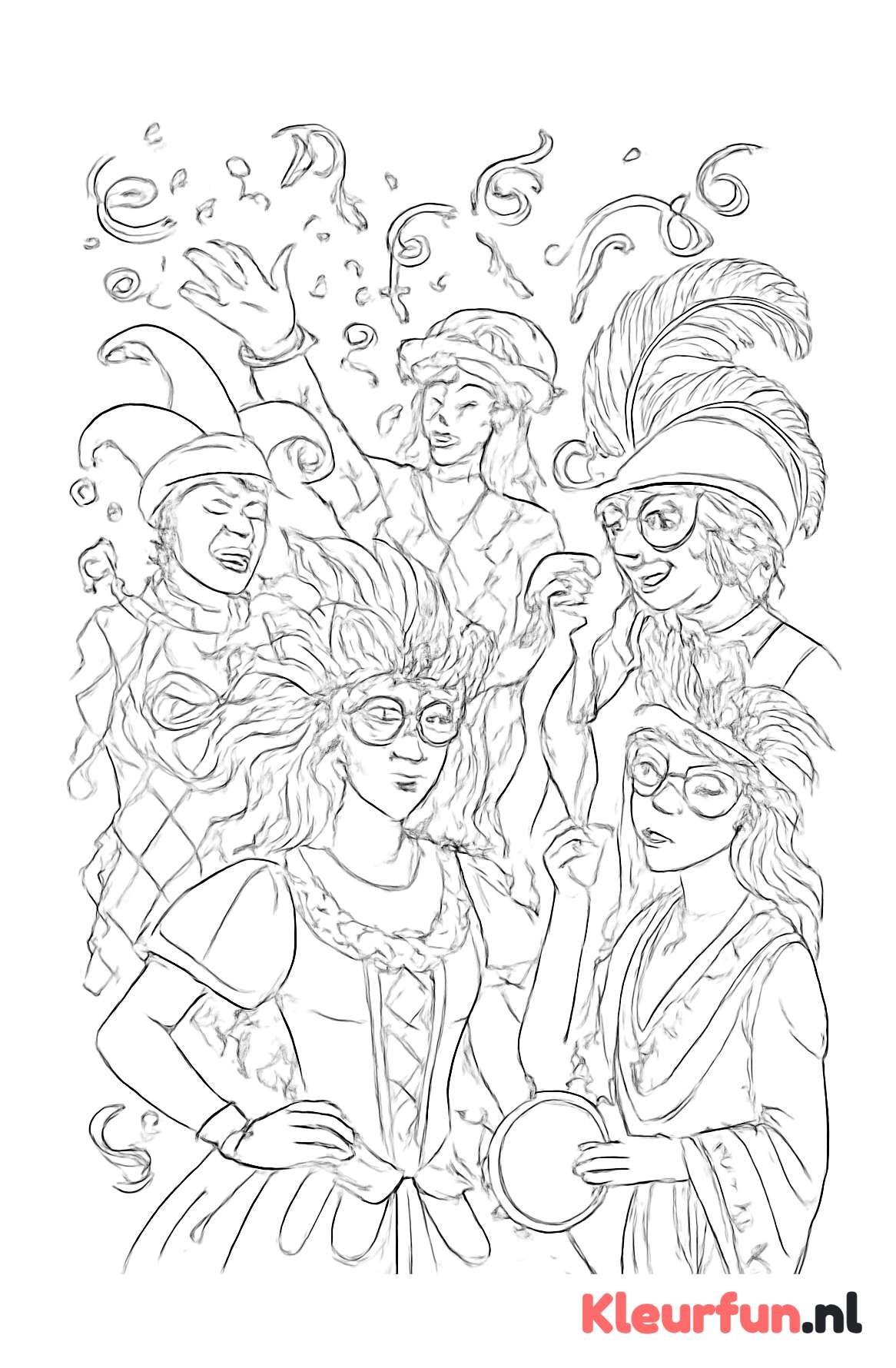 Carnaval party met kostuums en maskers