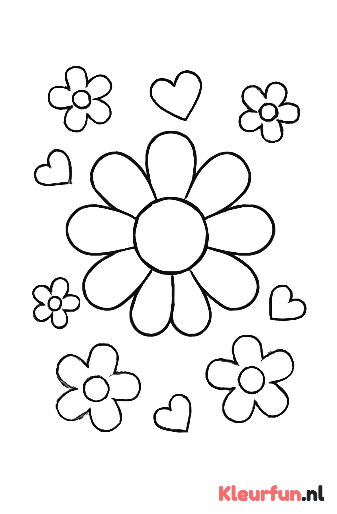 Centraal bloem met hartjes