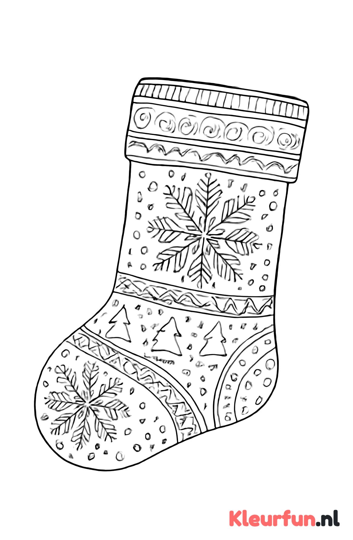 Close-up kerstsok met patronen