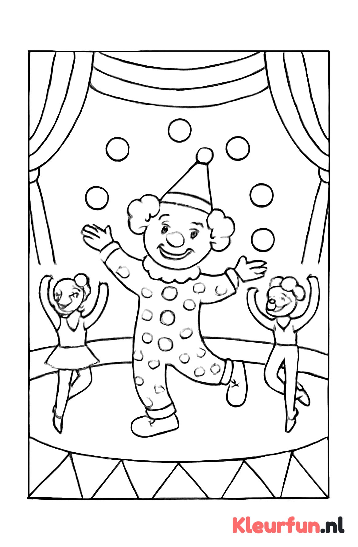Clown en acrobaten in het circus