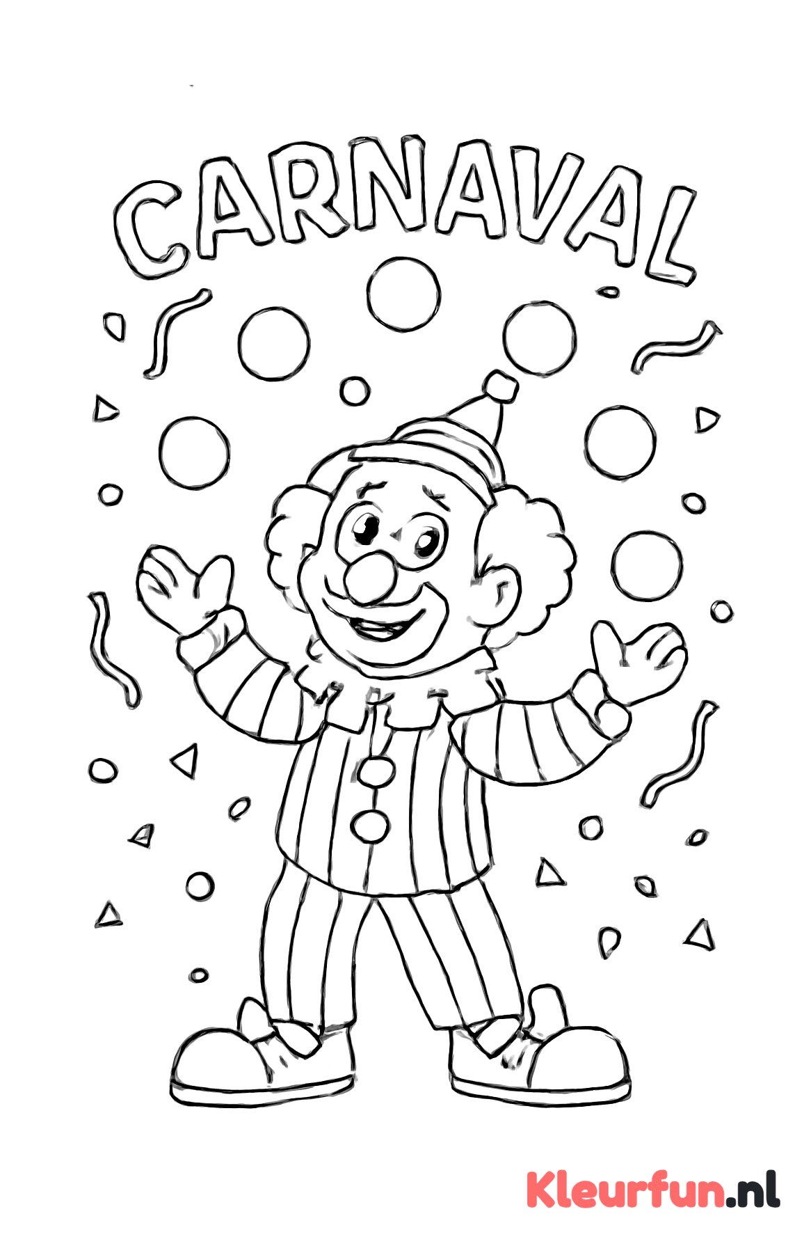 Clown gooit ballen