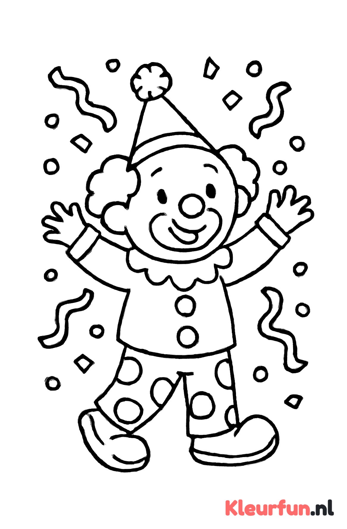 Clown met confetti