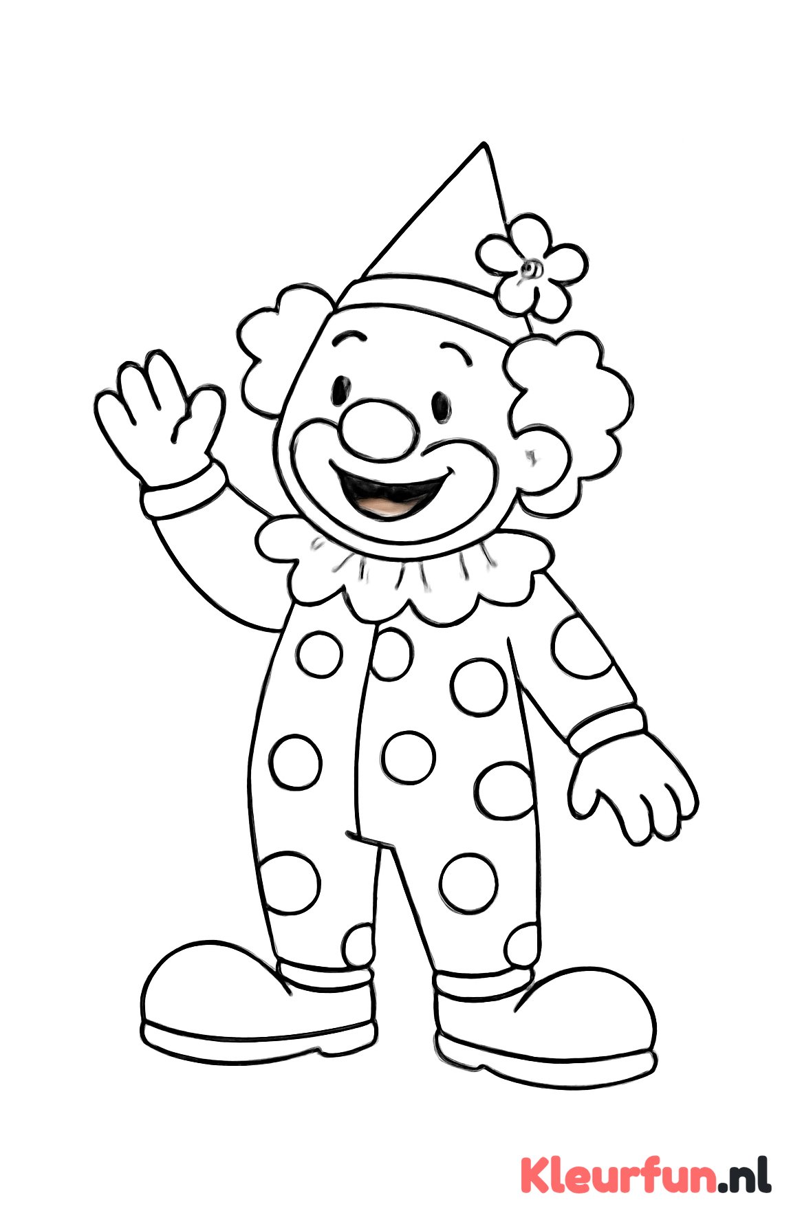 Clown met grote schoenen