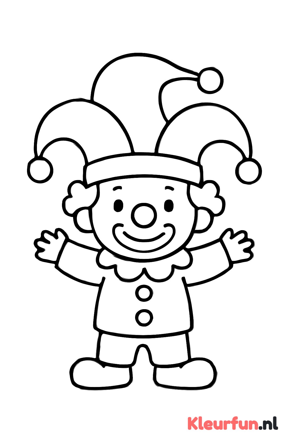 Clown met carnavalsmuts