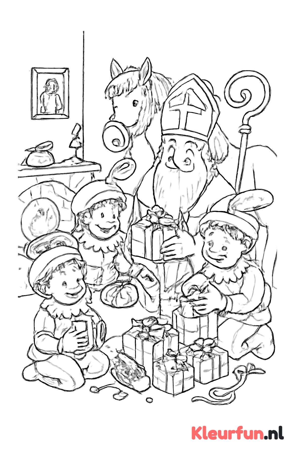 Club van Sinterklaas cadeautjes inpakken