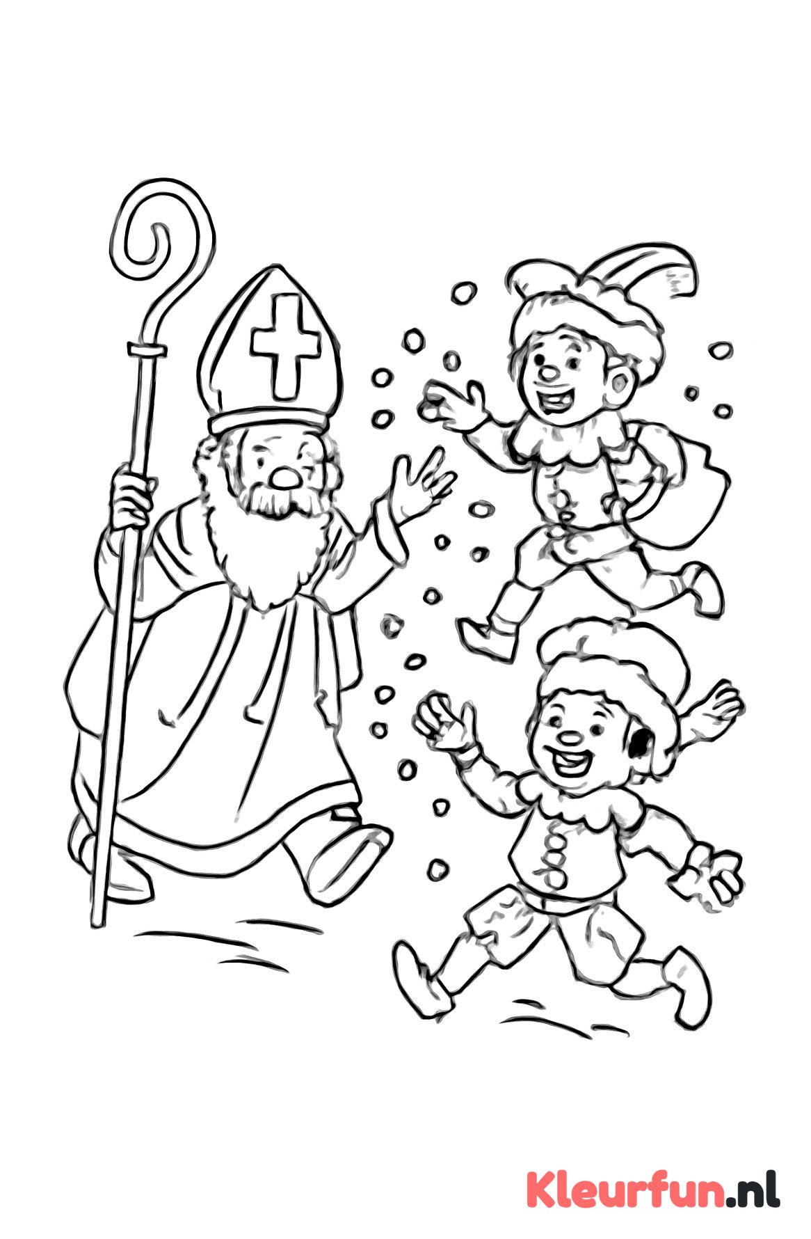 Club van Sinterklaas strooit pepernoten