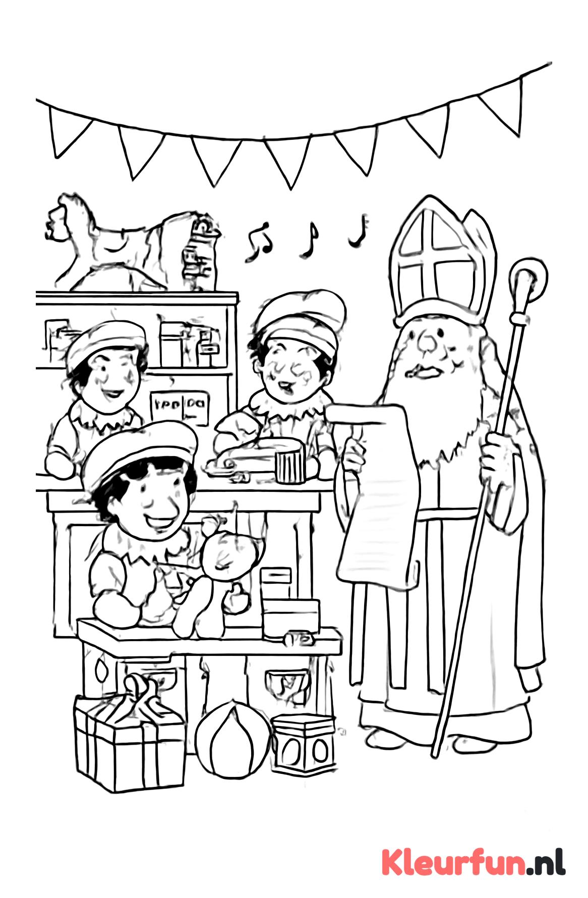 Club van Sinterklaas in de speelgoed werkplaats