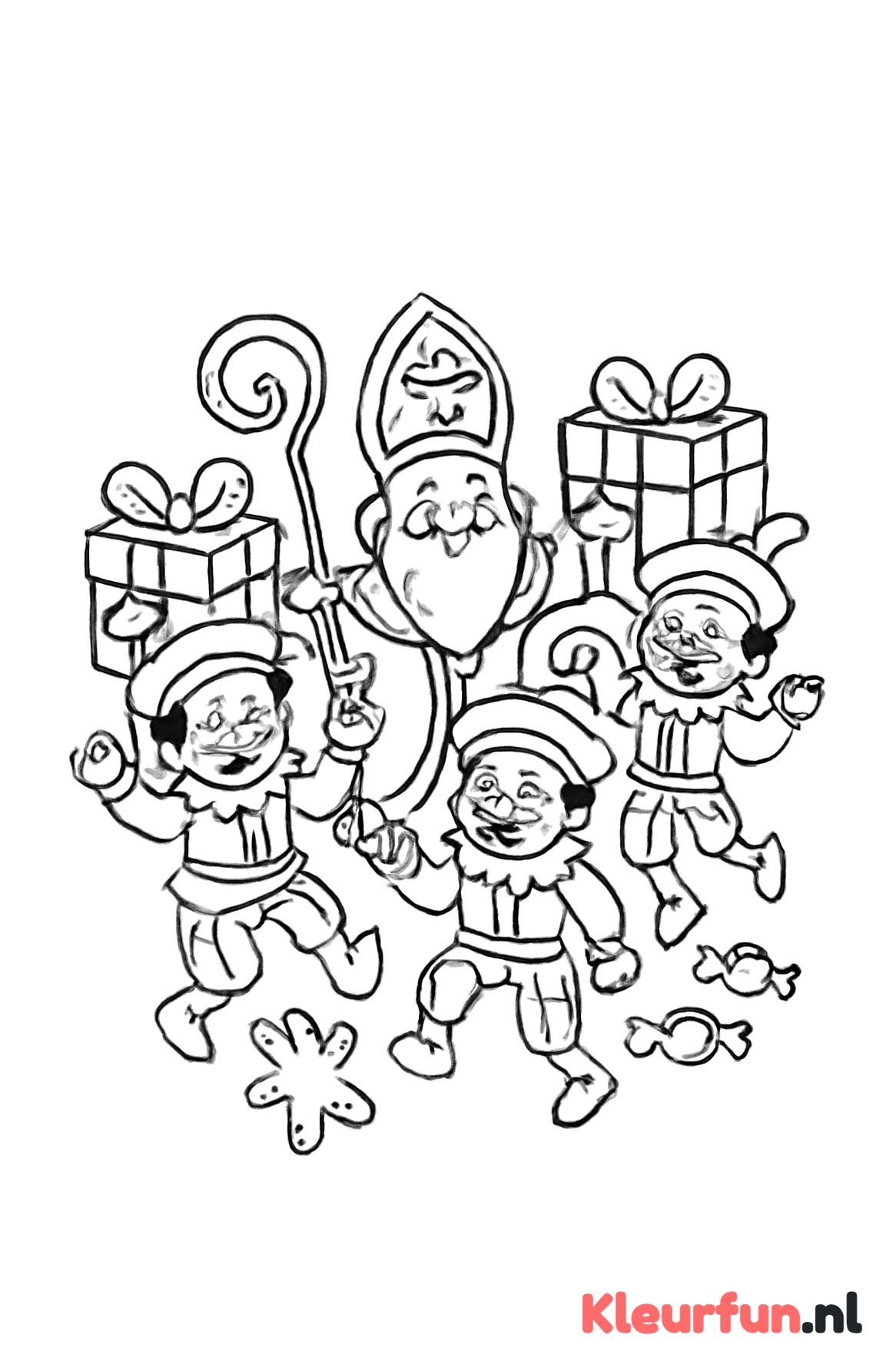 Sinterklaas en Pieten dansen