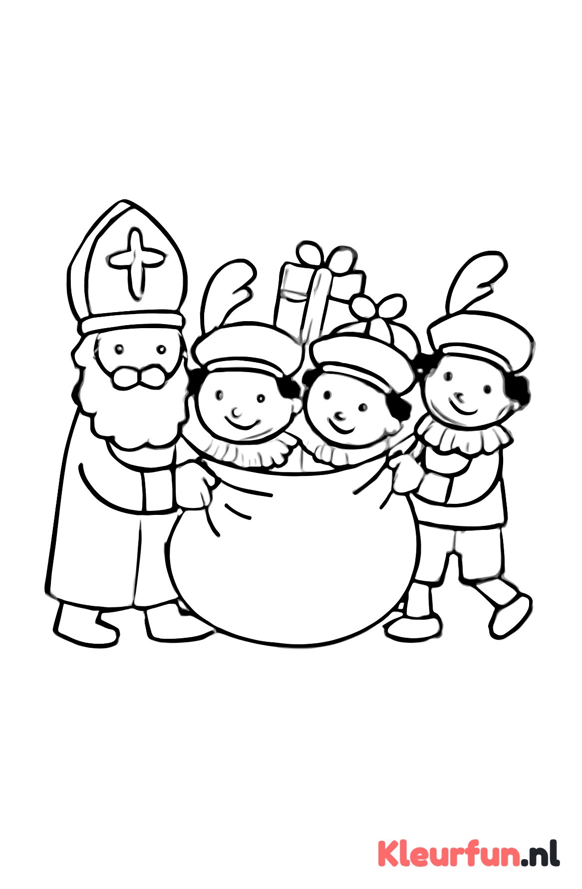 Club van Sinterklaas met cadeauzak