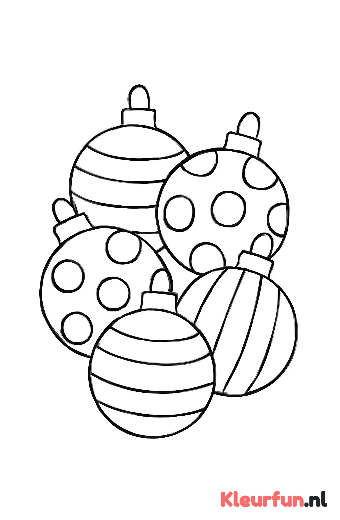 Cluster van kerstballen met patronen