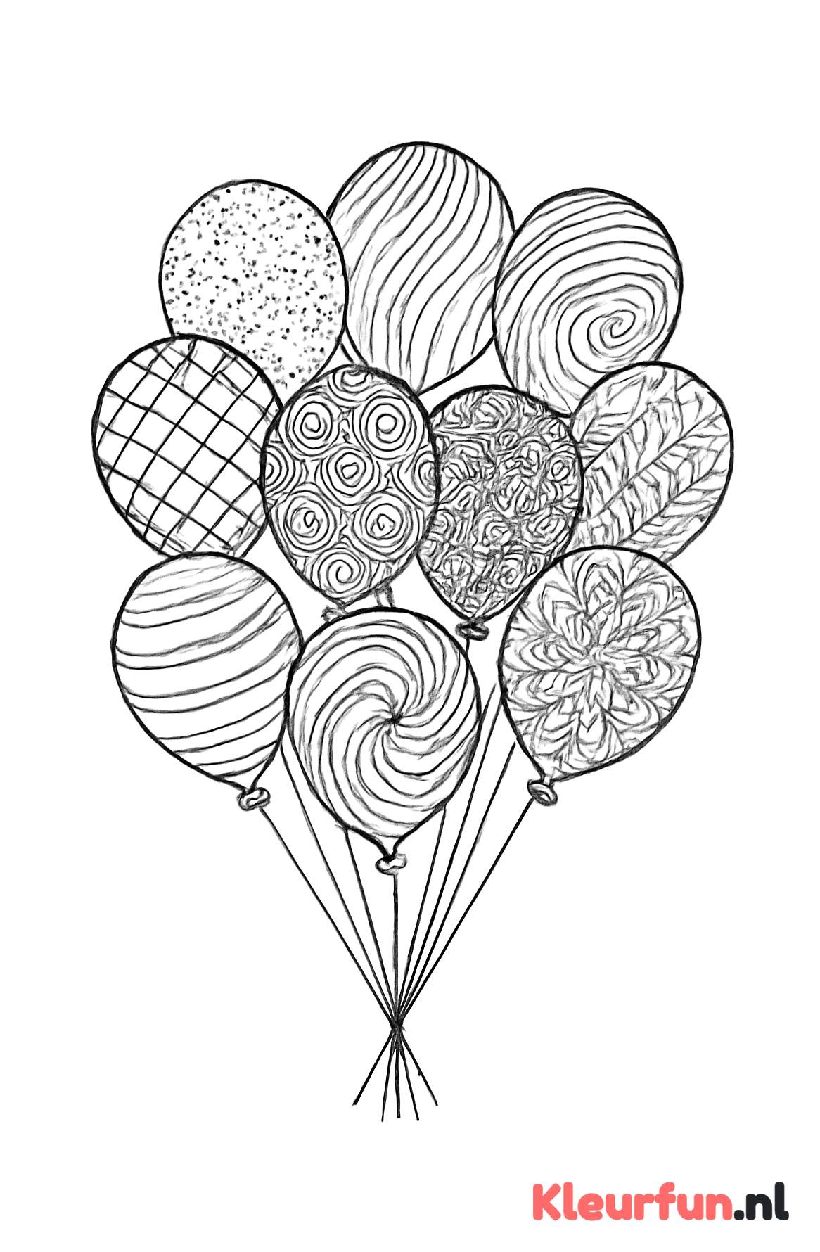 Cluster van unieke motieven ballonnen