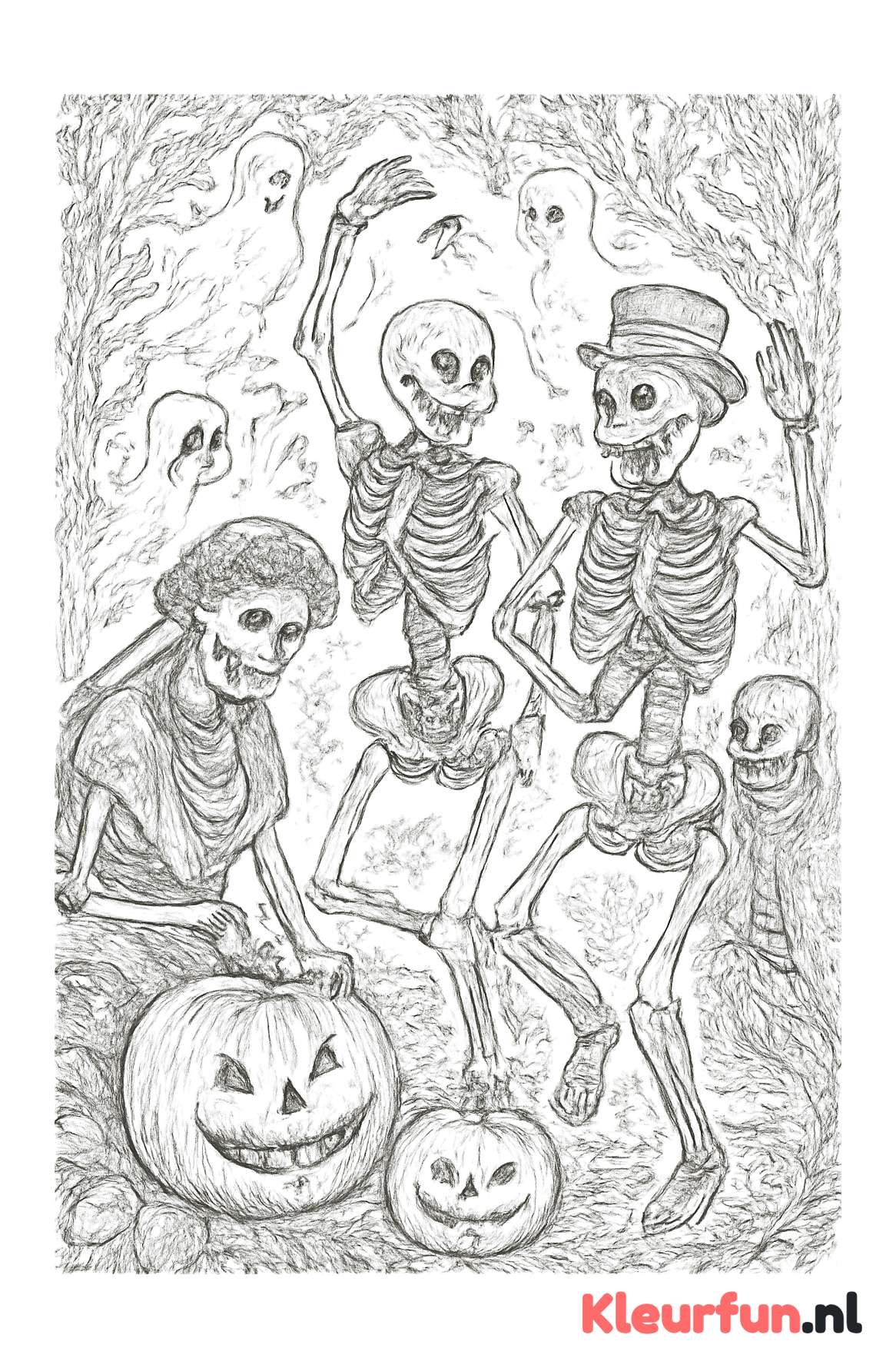 Complexe Halloween Skeletten Scene