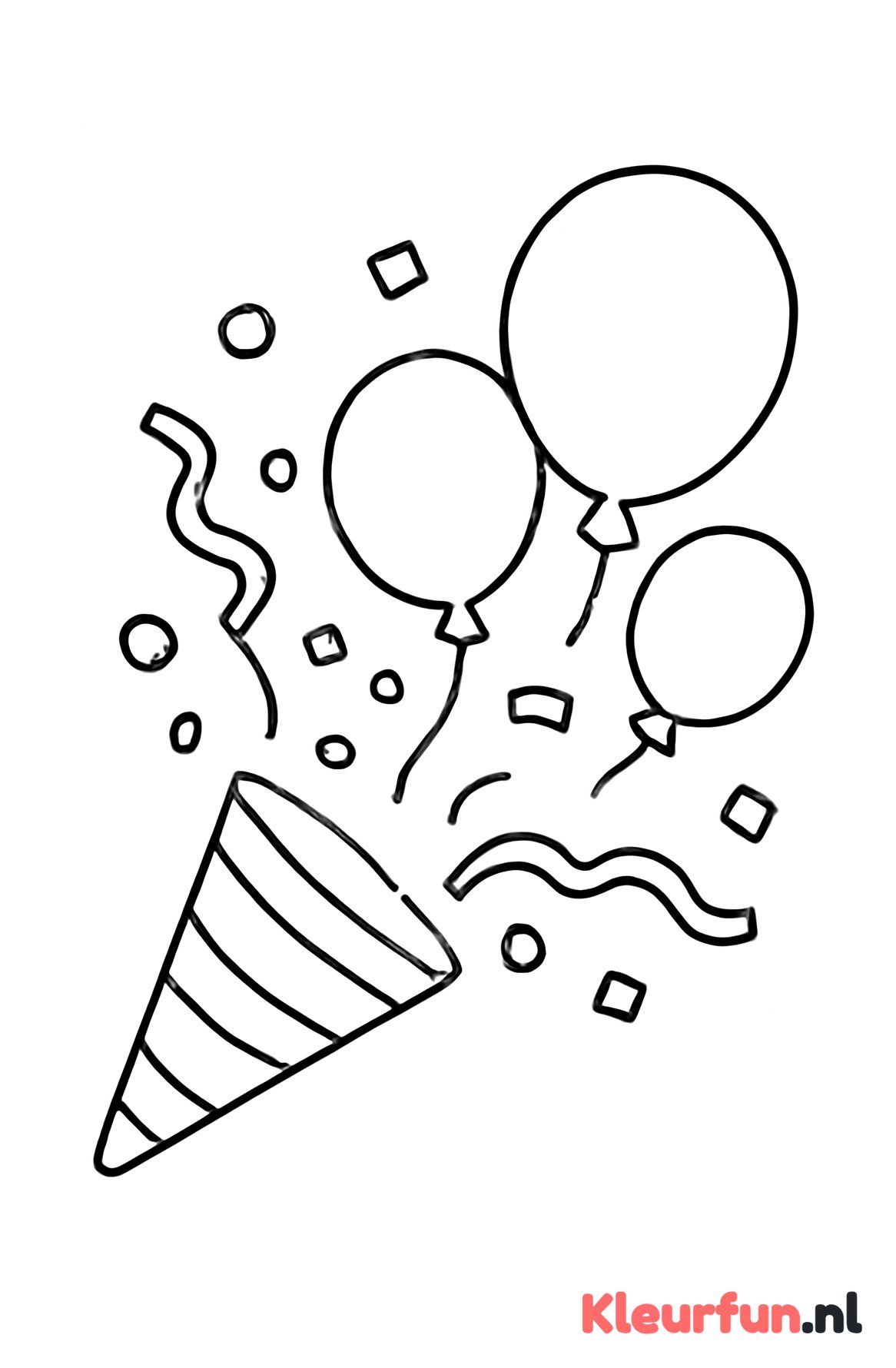 Confettibil en ballonnen