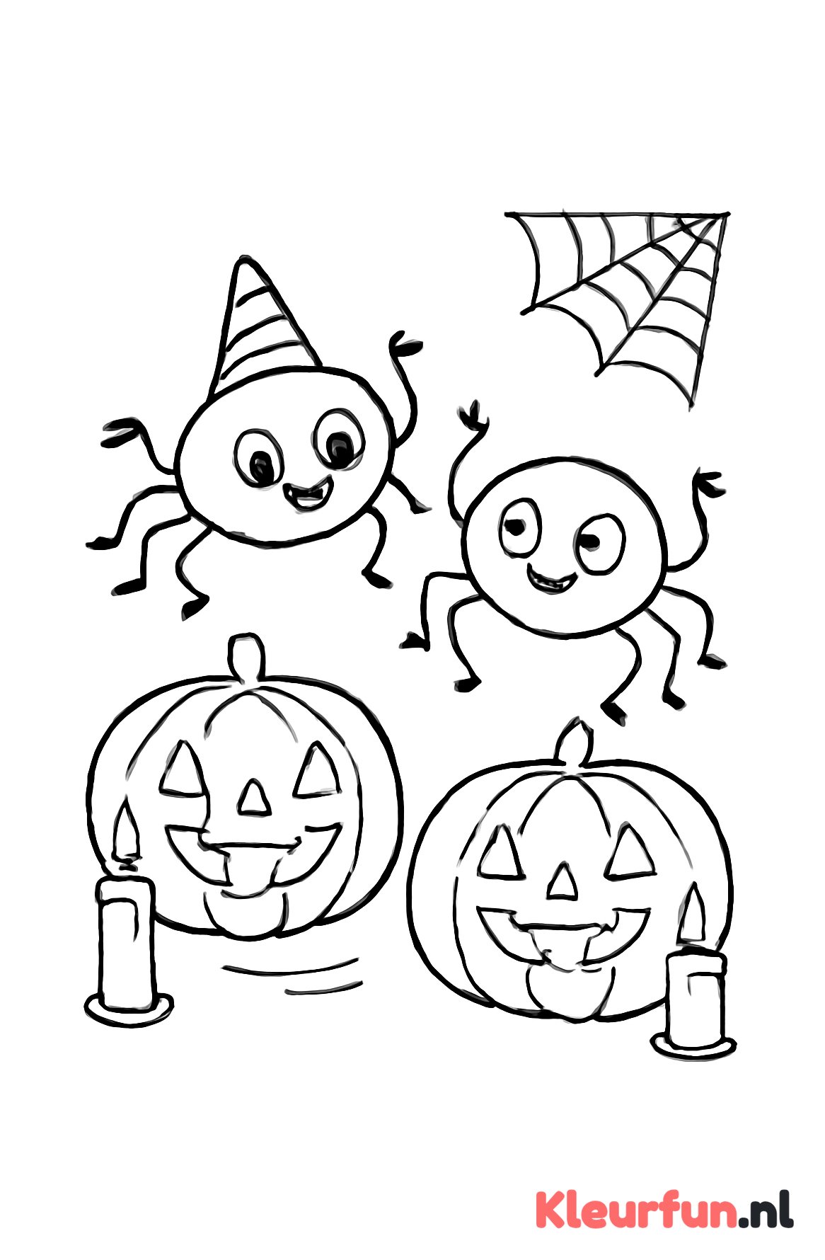 Dansende spinnen op Halloweenfeest