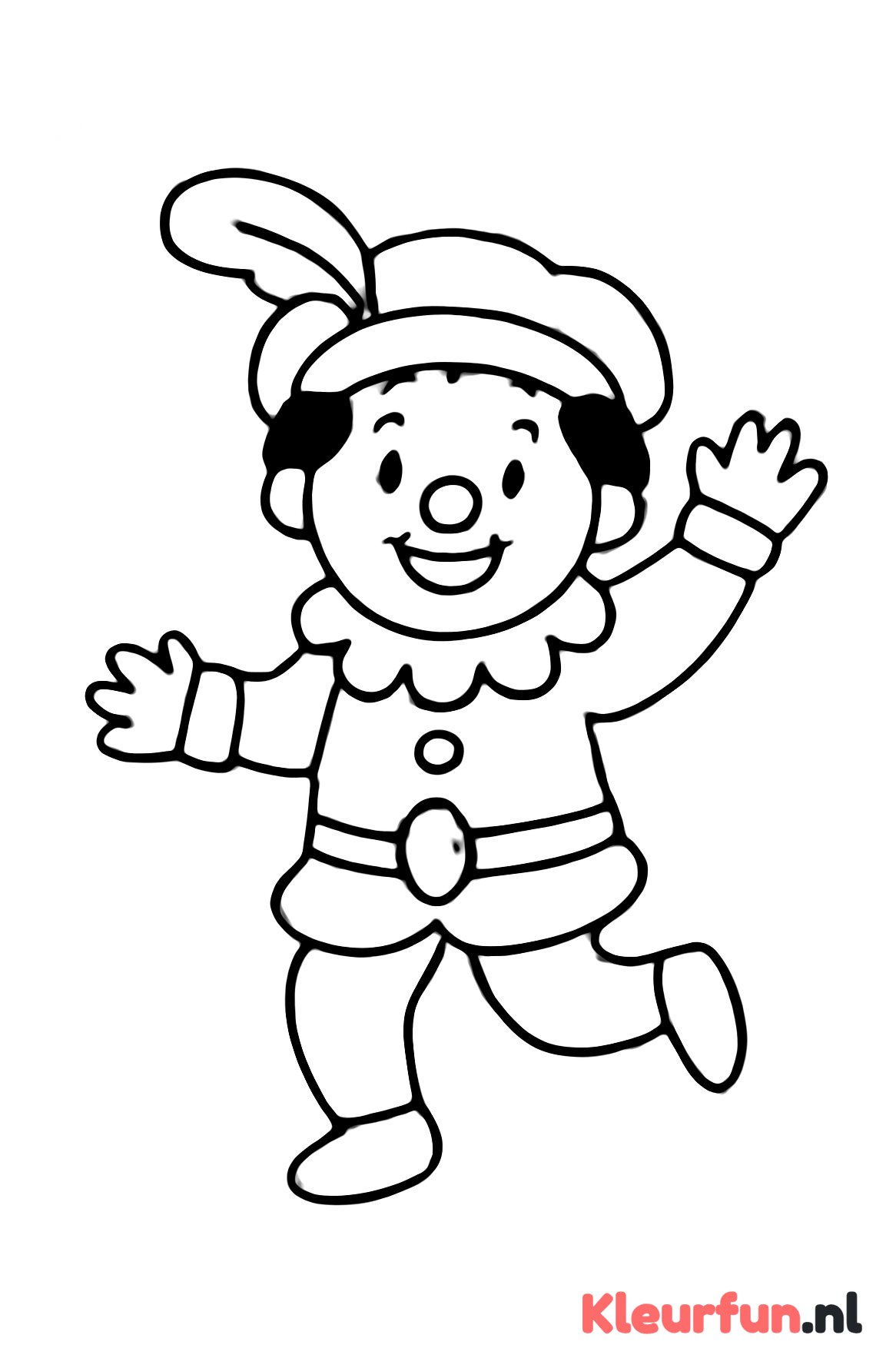 Dansende Zwarte Piet kleurplaat