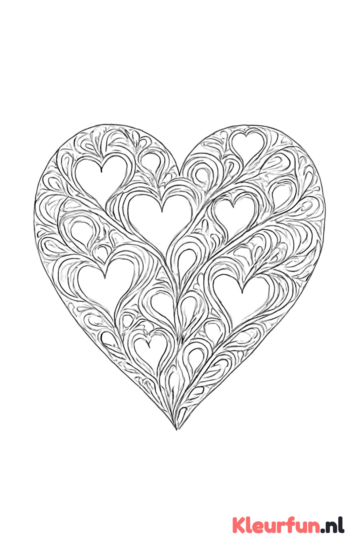 Decoratief hart vol kleine hartjes