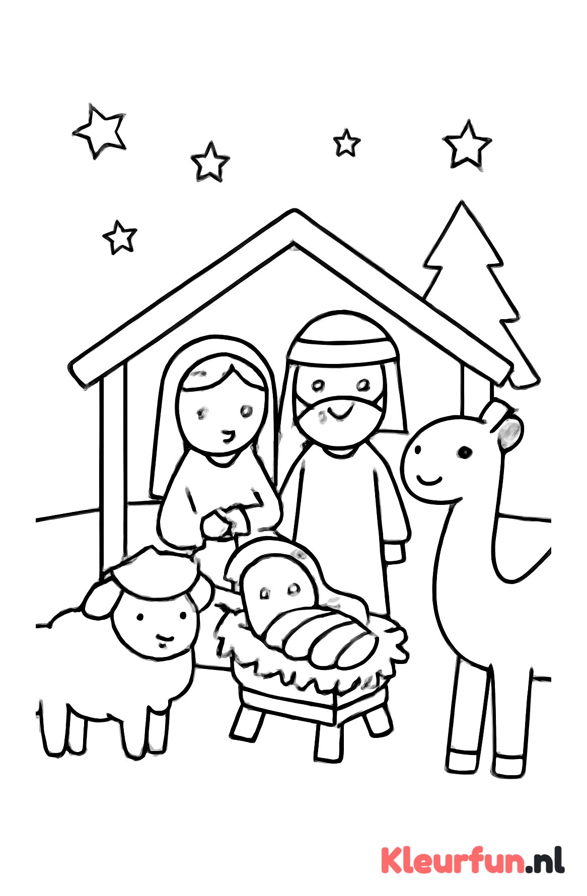 Kerststal met dieren voor peuters
