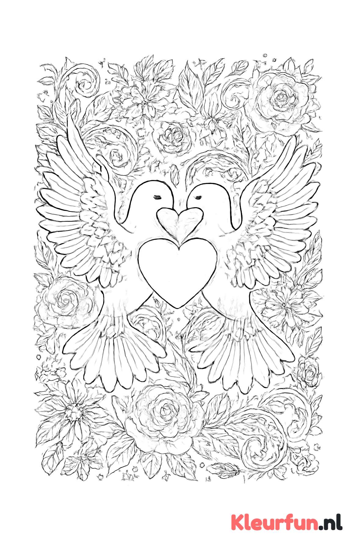 Dieren met harten en bloemen
