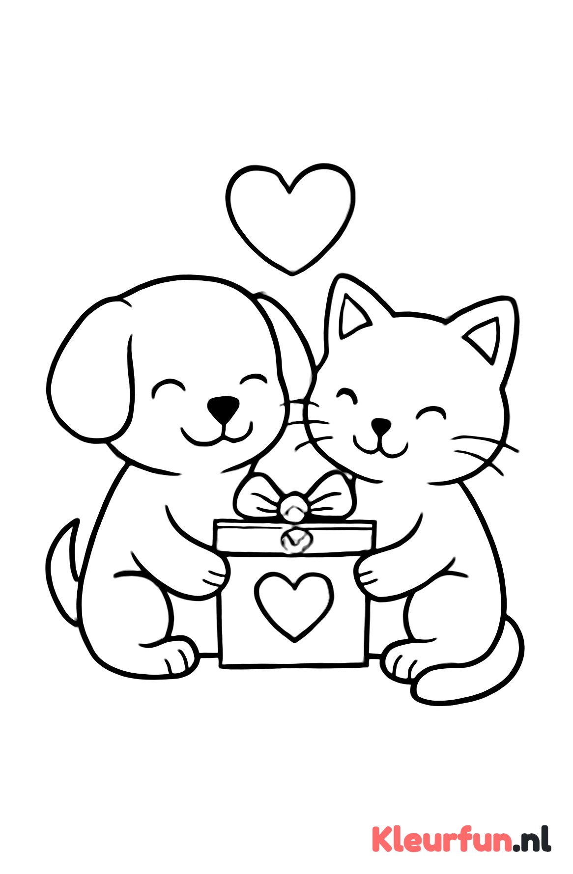 Dieren met valentijnsgeschenk