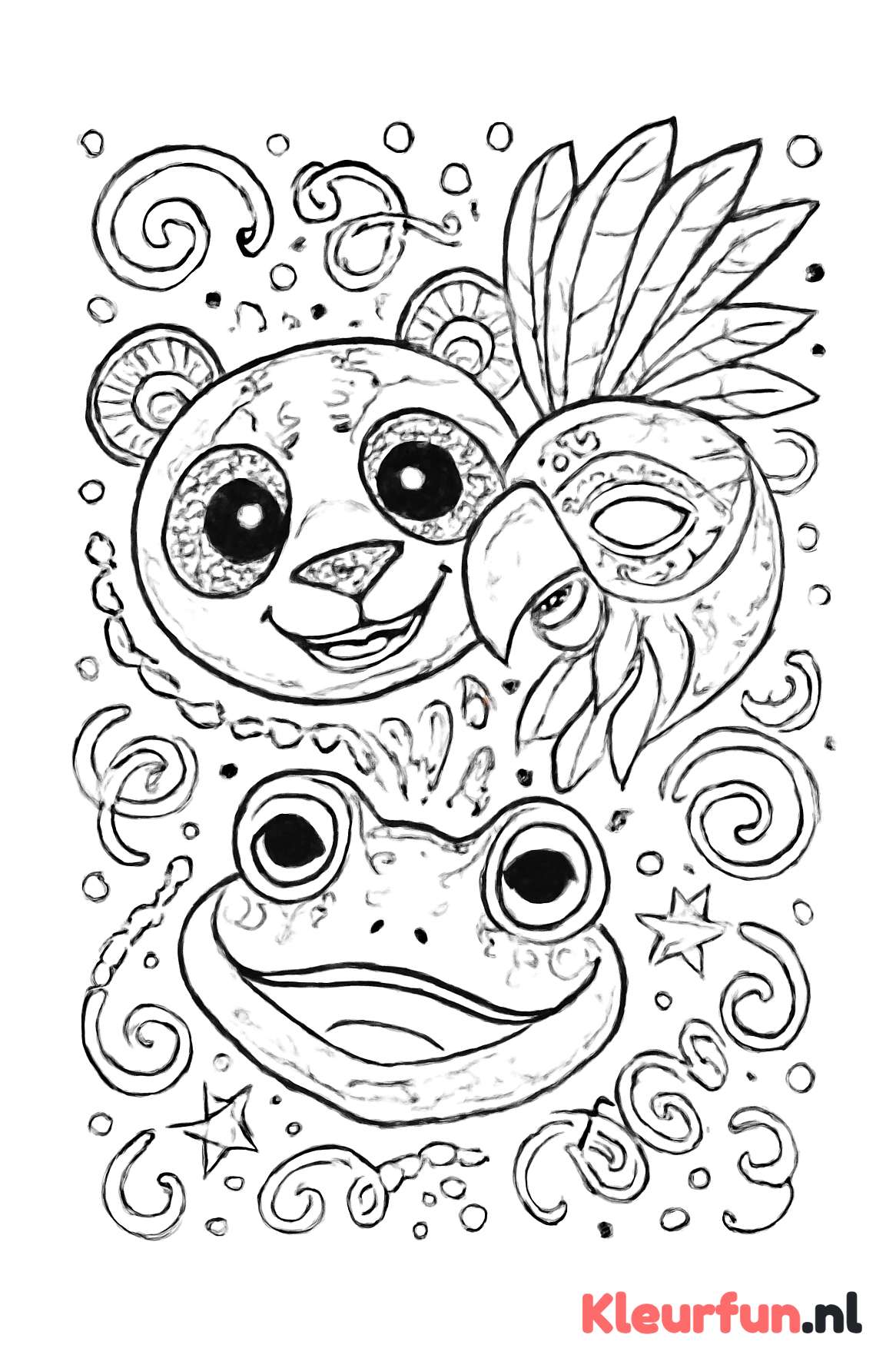 Speelse dierenmaskers voor carnaval