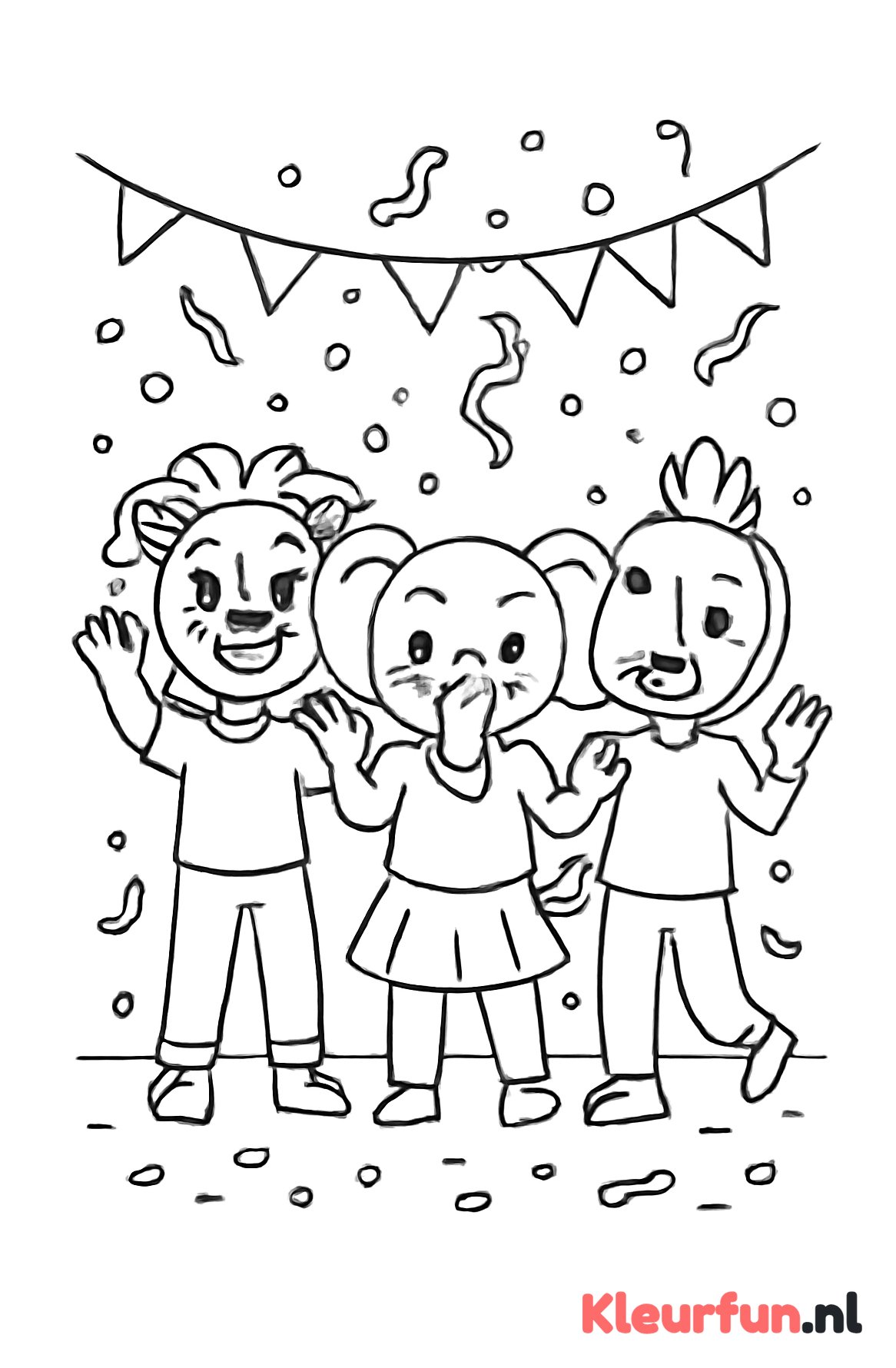 Carnaval met vrolijke dierenmaskers