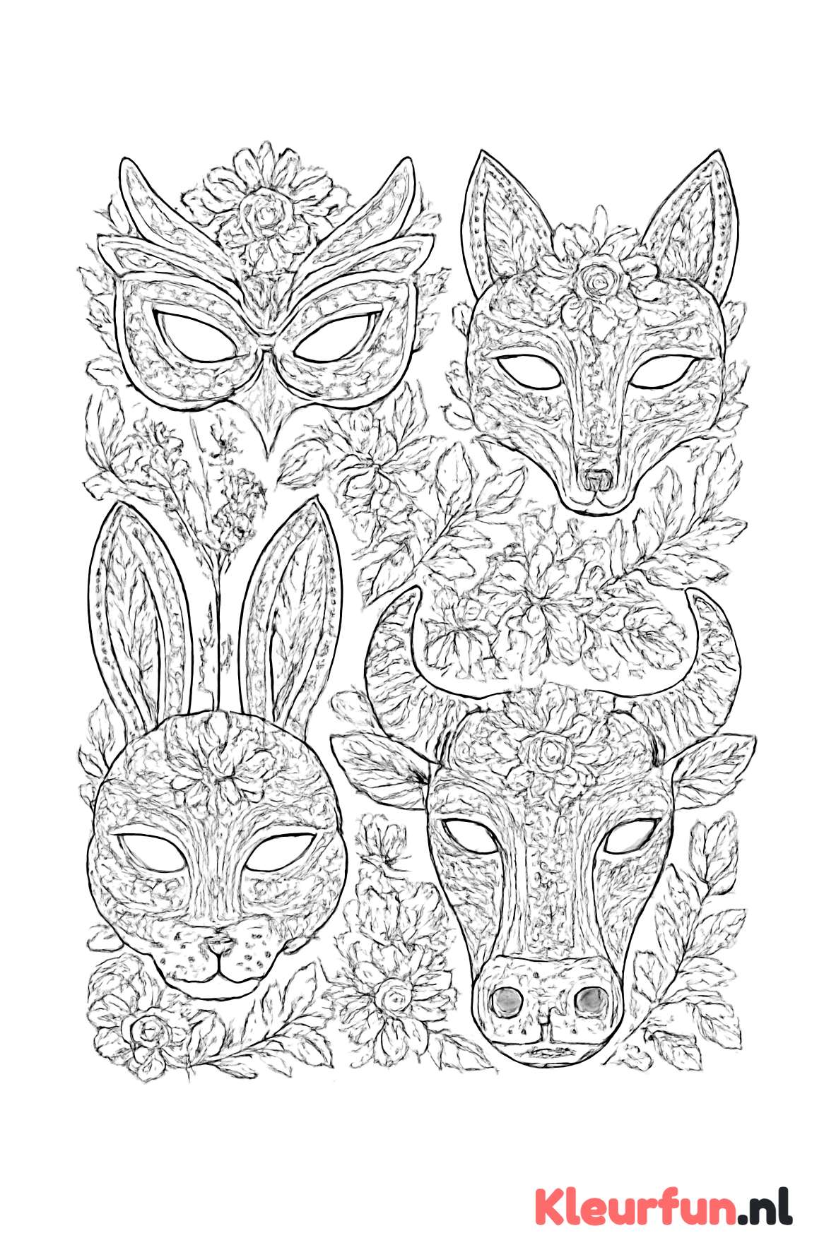Dierenmaskers met sierlijke patronen