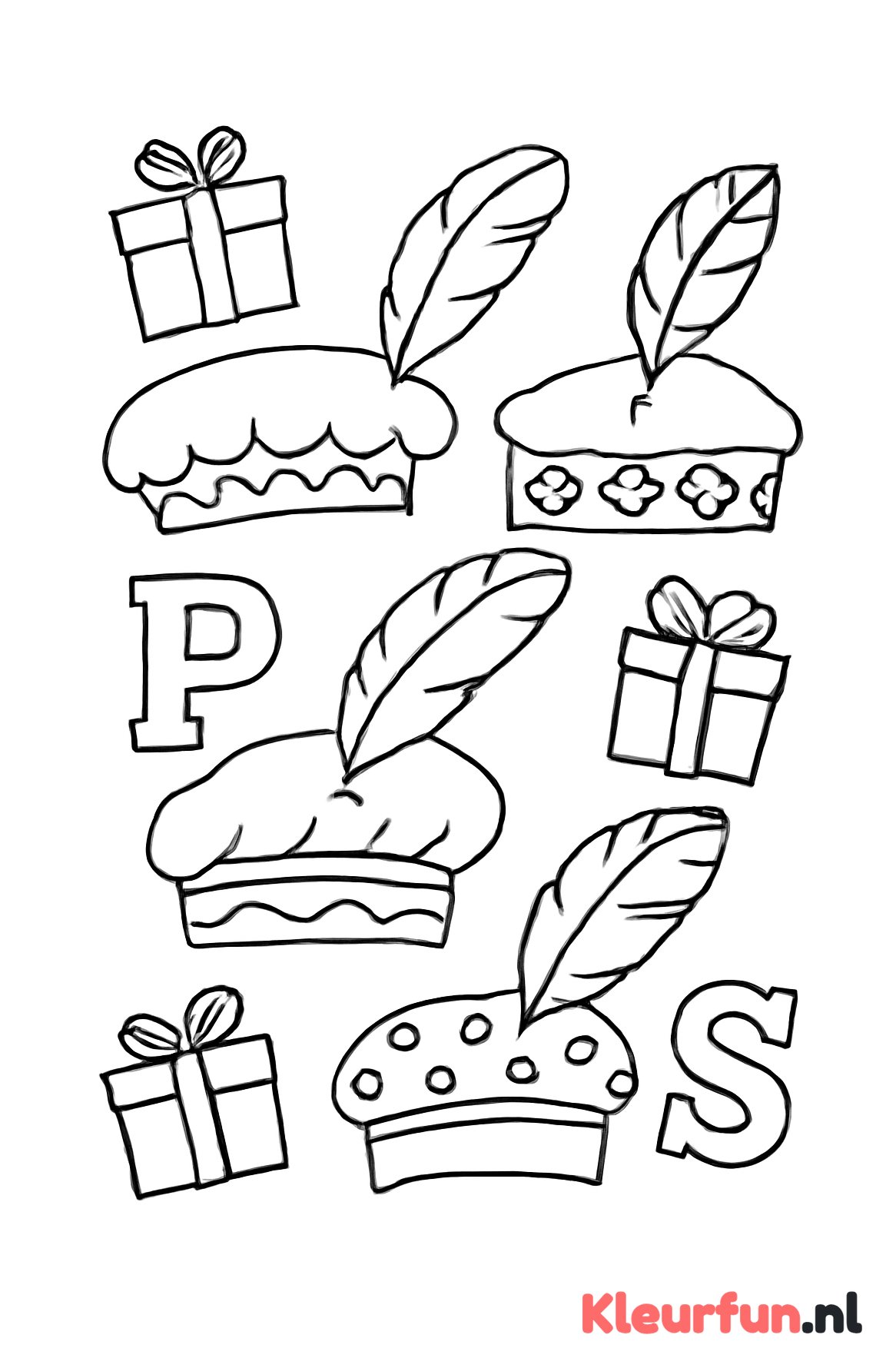 Diverse pietenmutsen en cadeaus