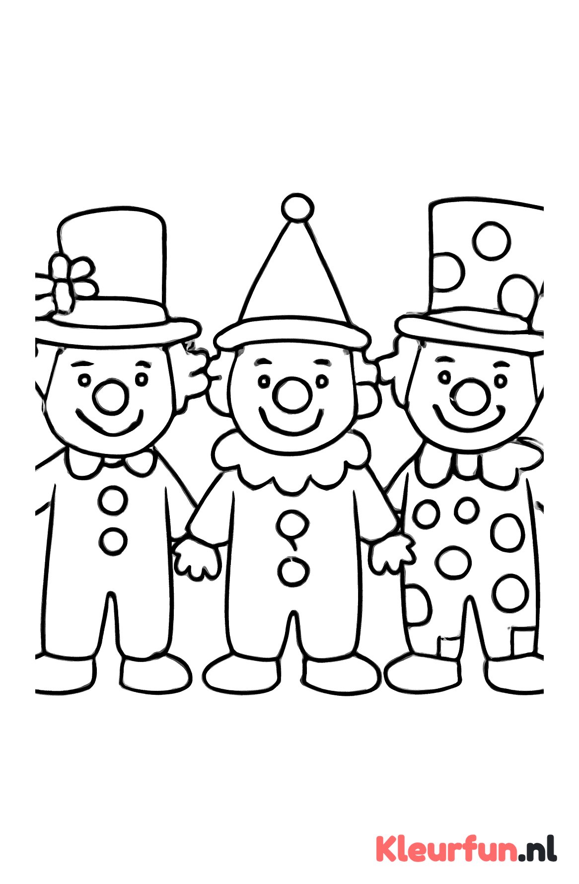 Drie vrolijke clowns