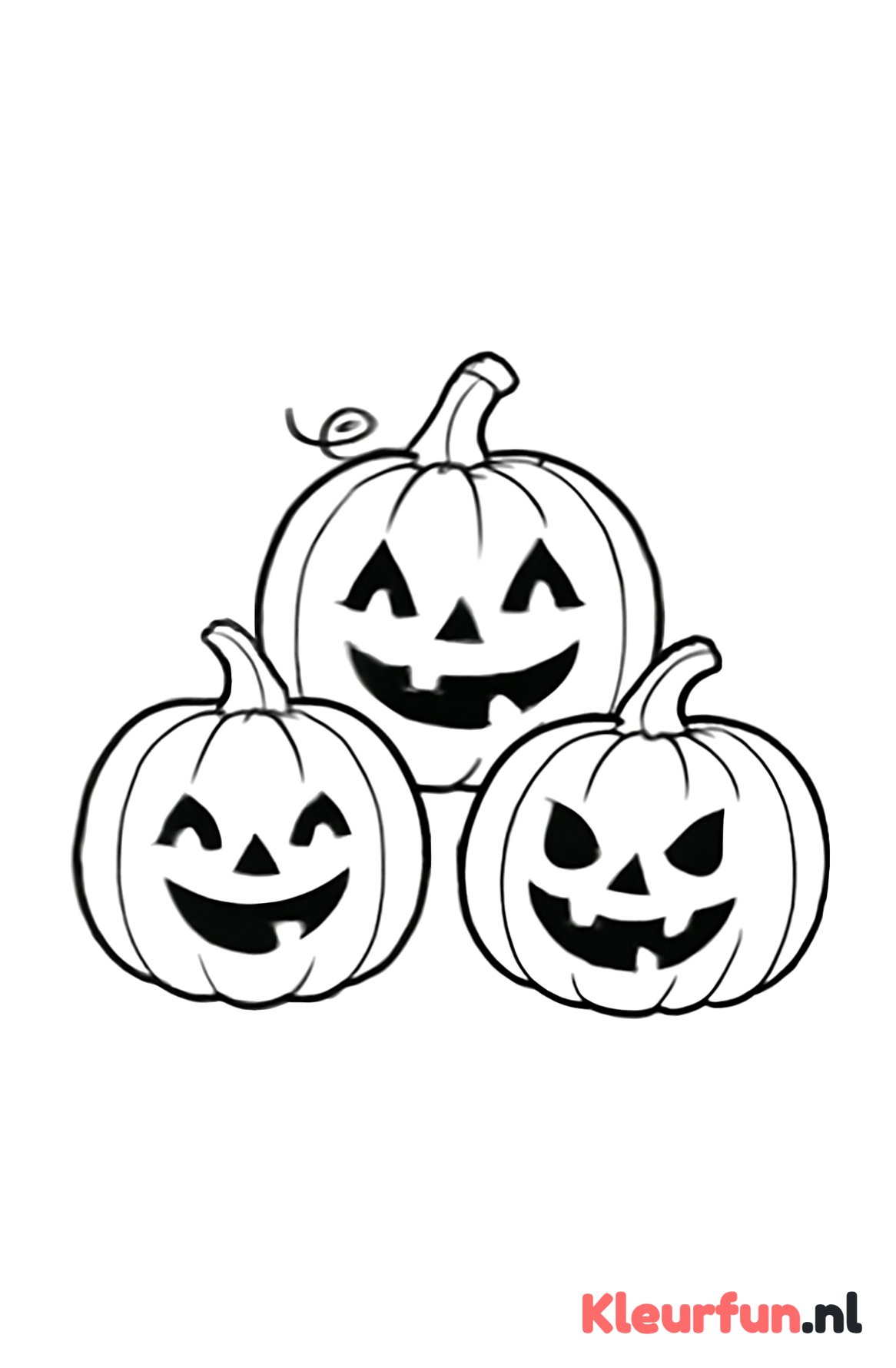 Drie vrolijke Halloween pompoenen