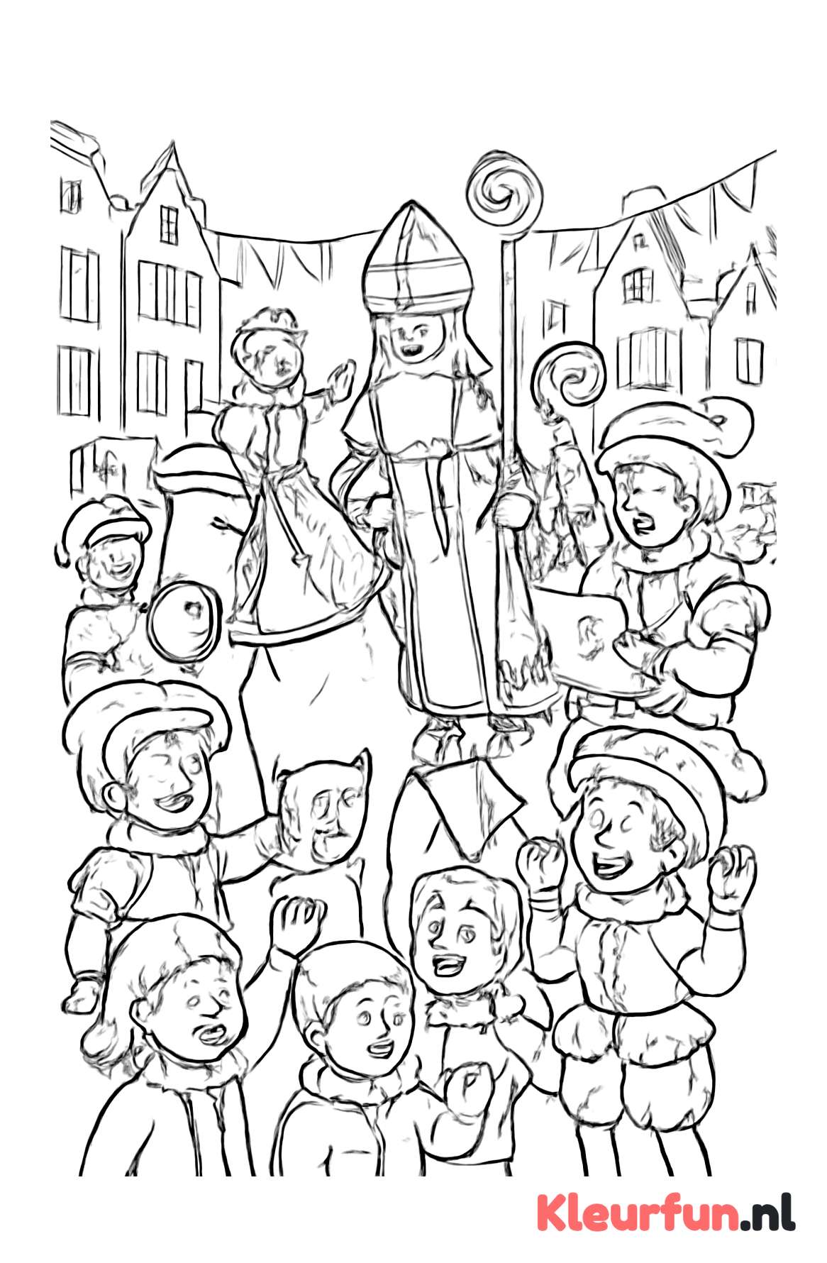 Drukke Sinterklaasintocht met kinderen