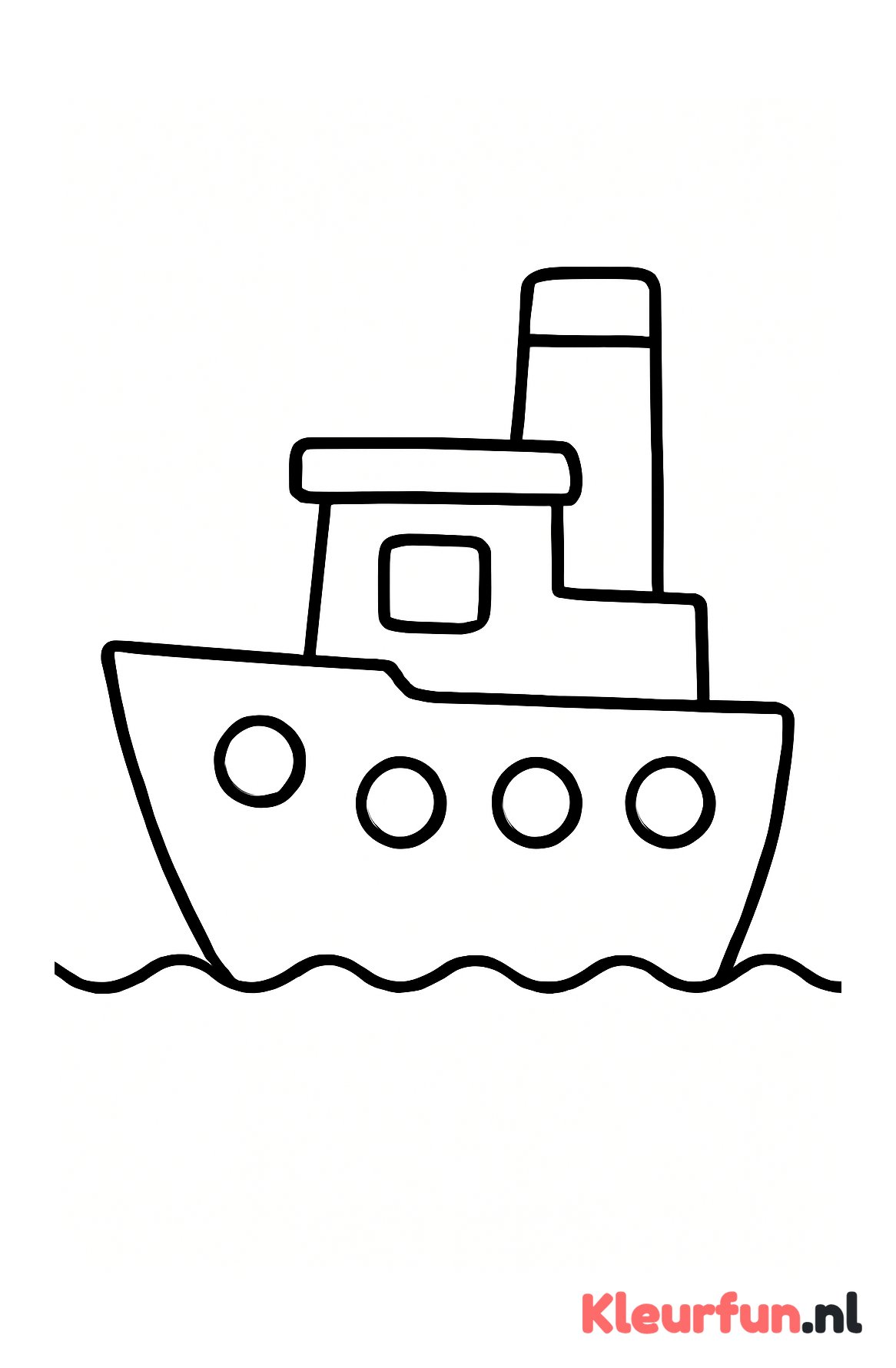 Eenvoudige stoomboot met grote vormen