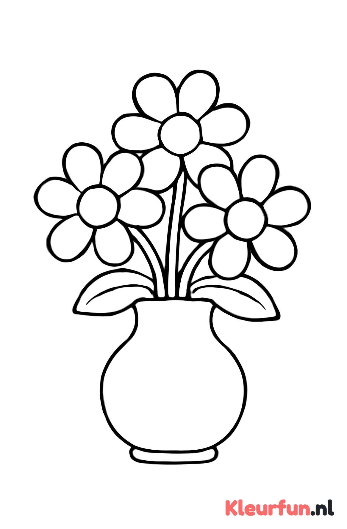 Eenvoudige vaas met grote bloemen
